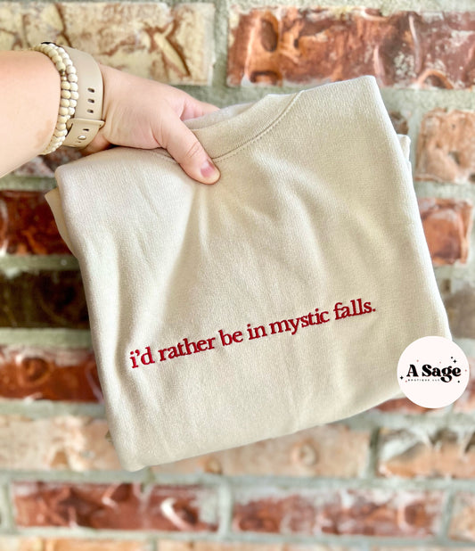 I’d rather be in mystic falls. TVD - the vampire diaries- Salvatore brothers - Damon - Stefan - Elena- the originals - legacies - Ian - Paul