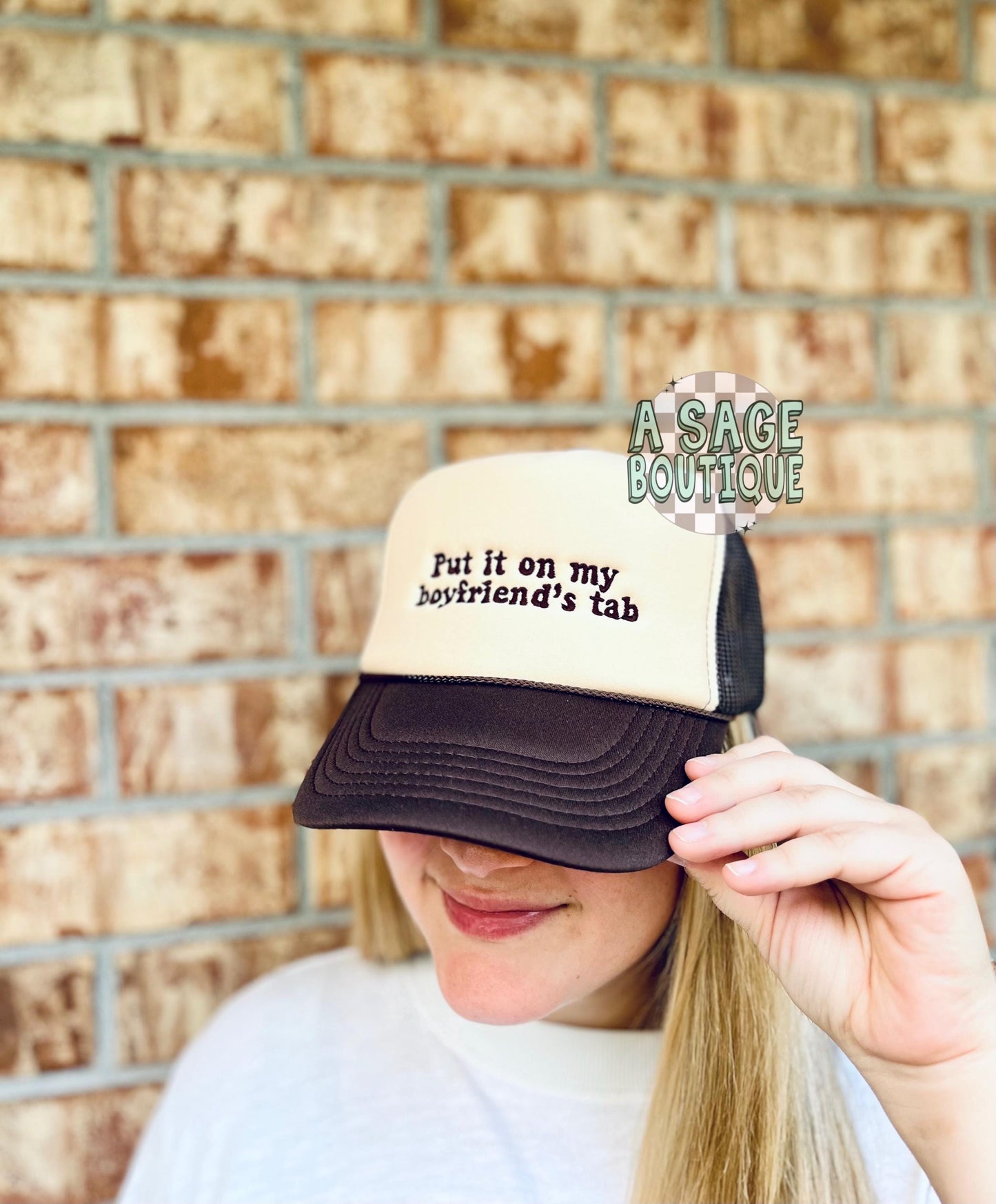 Put it on my _’s tab - trucker hat - foam trucker - husbands tab - boyfriends tab - put it on my husbands tab - foam truck hat - hubby -wife