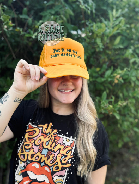 Put it on my _’s tab - trucker hat - foam trucker - husbands tab - boyfriends tab - put it on my husbands tab - foam truck hat - hubby -wife