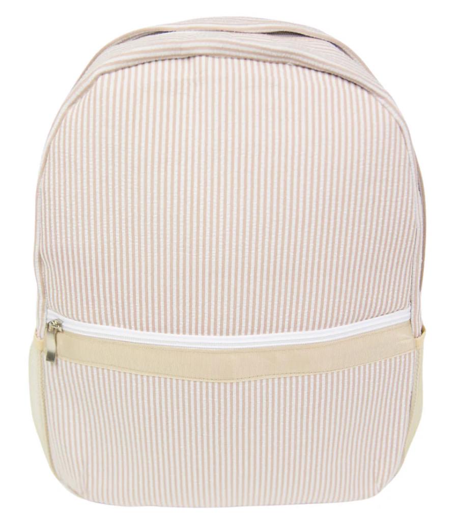 Dancer - ballet - ballerina - seersucker back pack - diaper bag - kids bag - toddler backpack - embroidered backpack - personalized bag