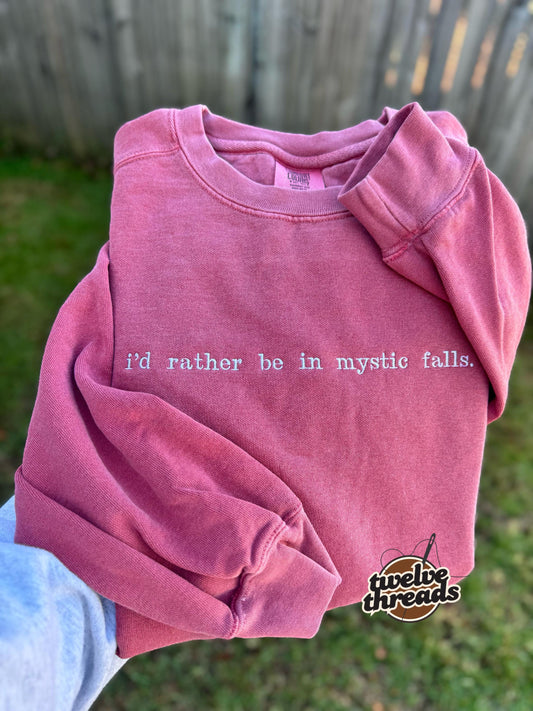 I’d rather be in mystic falls. TVD - the vampire diaries- Salvatore brothers - Damon - Stefan - Elena- the originals - legacies - Ian - Paul