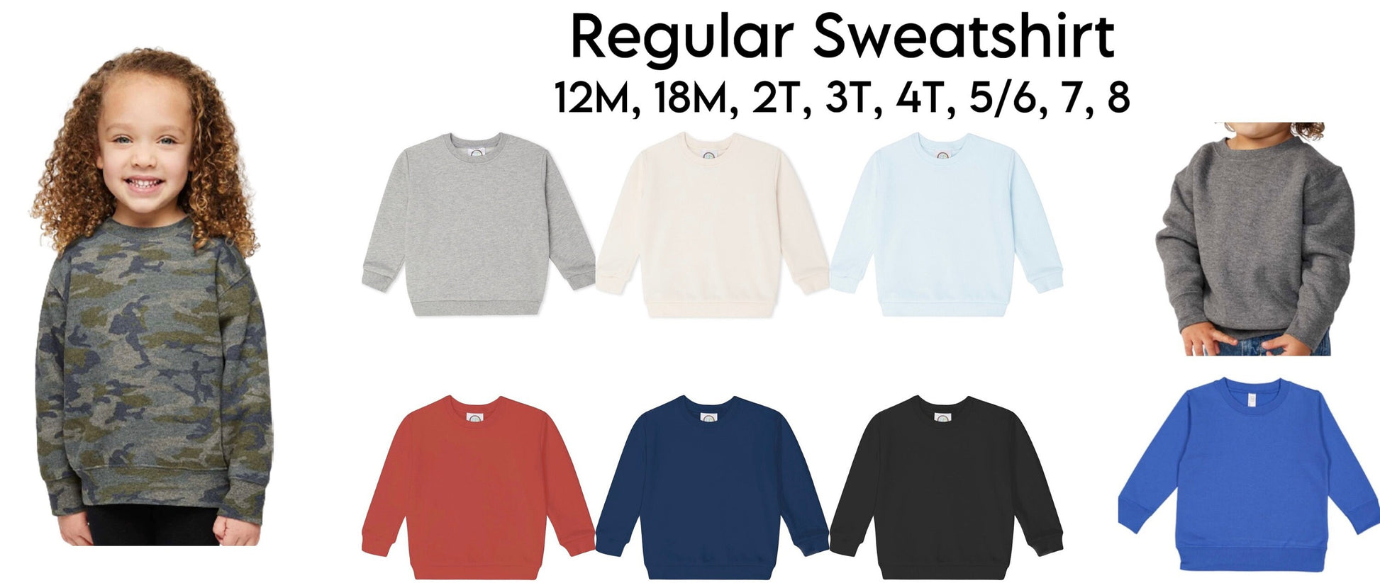 Kids Double name Embroidered Sweatshirt - youth - baby - kids embroidery - monogram - initials - embroidered names - sweatshirt - crew neck