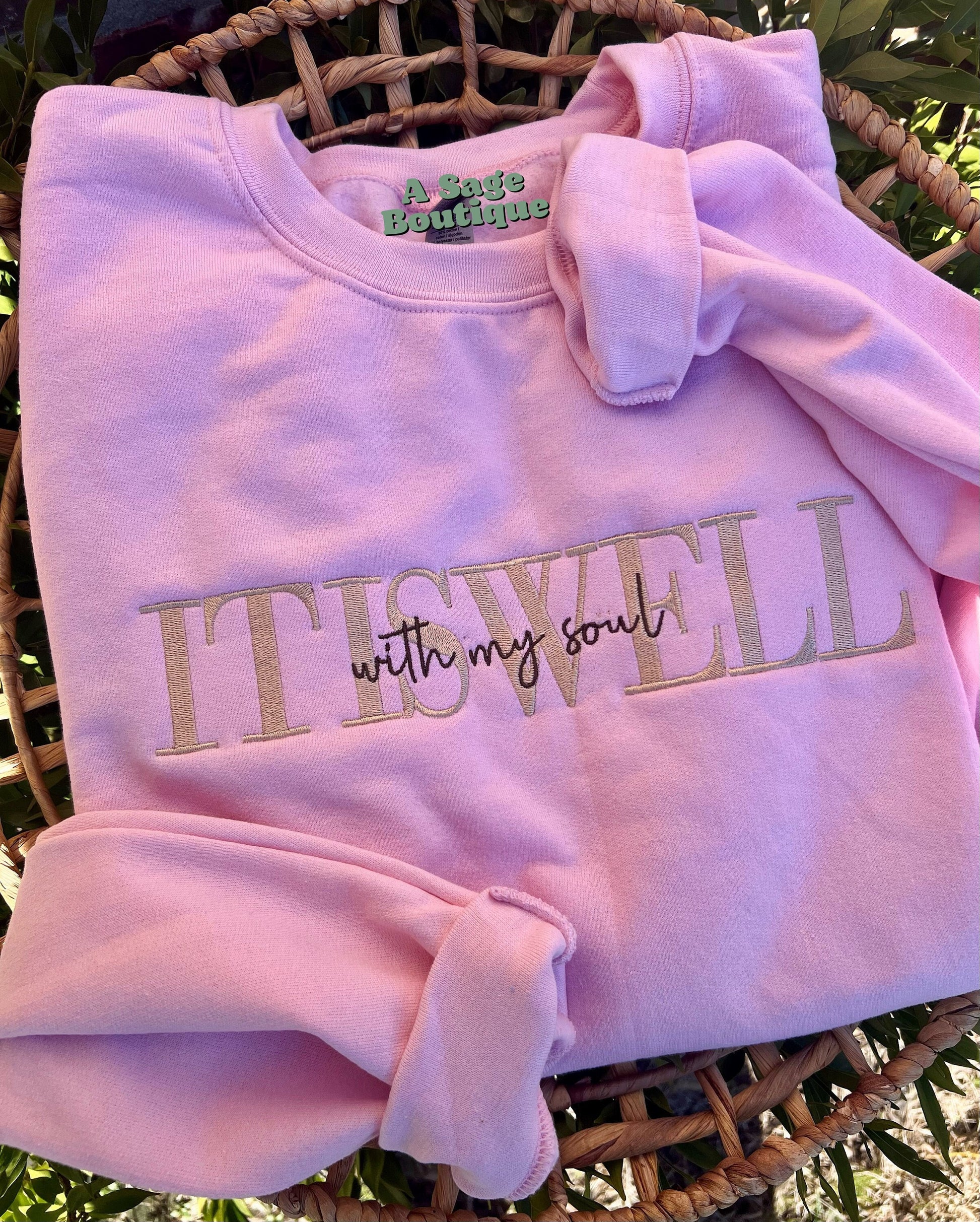 It is well with my soul - embroidered t shirt - embroidered sweatshirt - peace of mind t shirt - soul sweatshirt - embroidery - embroidered