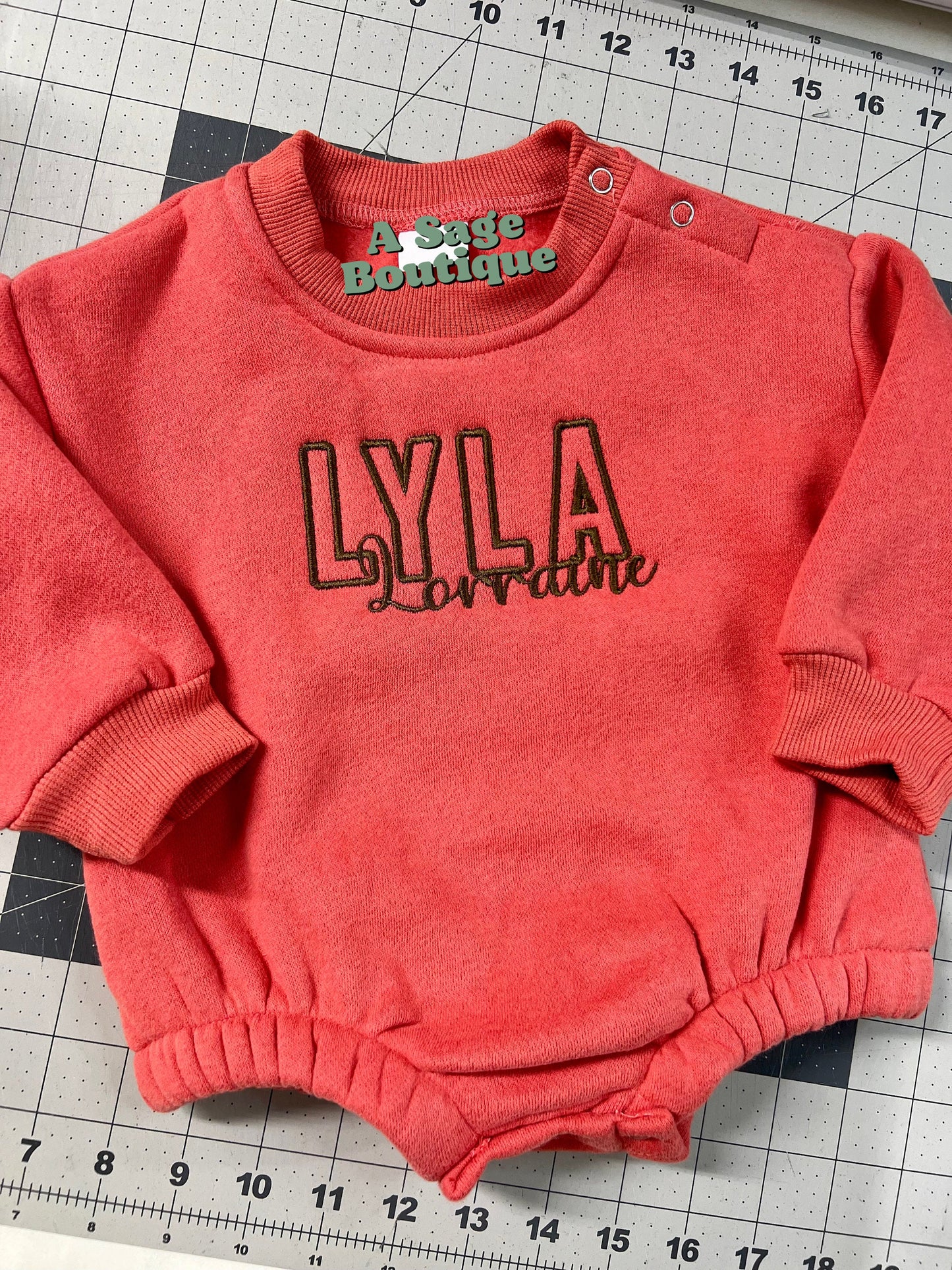 Kids Double name Embroidered Sweatshirt - youth - baby - kids embroidery - monogram - initials - embroidered names - sweatshirt - crew neck