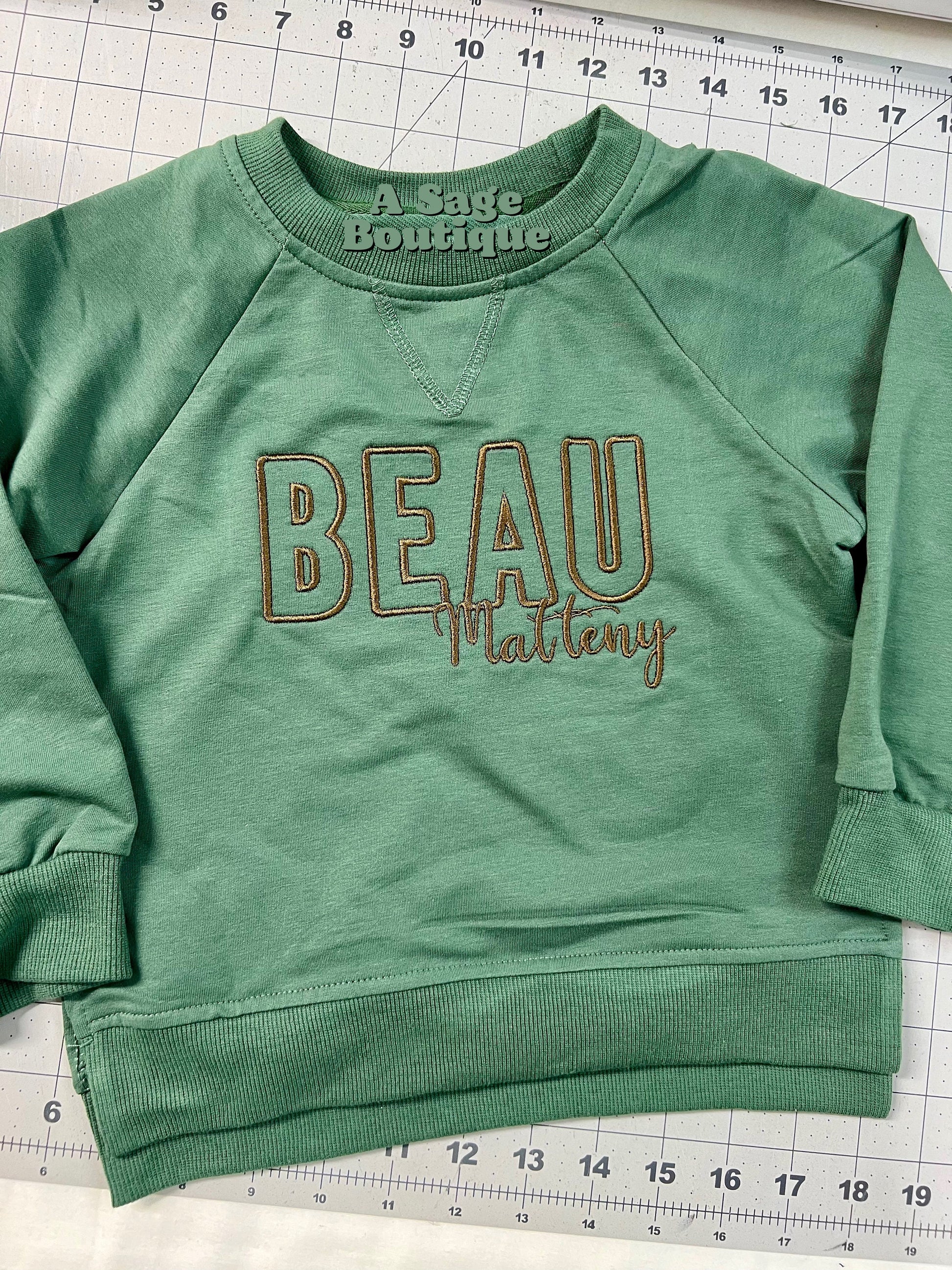 Kids Double name Embroidered Sweatshirt - youth - baby - kids embroidery - monogram - initials - embroidered names - sweatshirt - crew neck