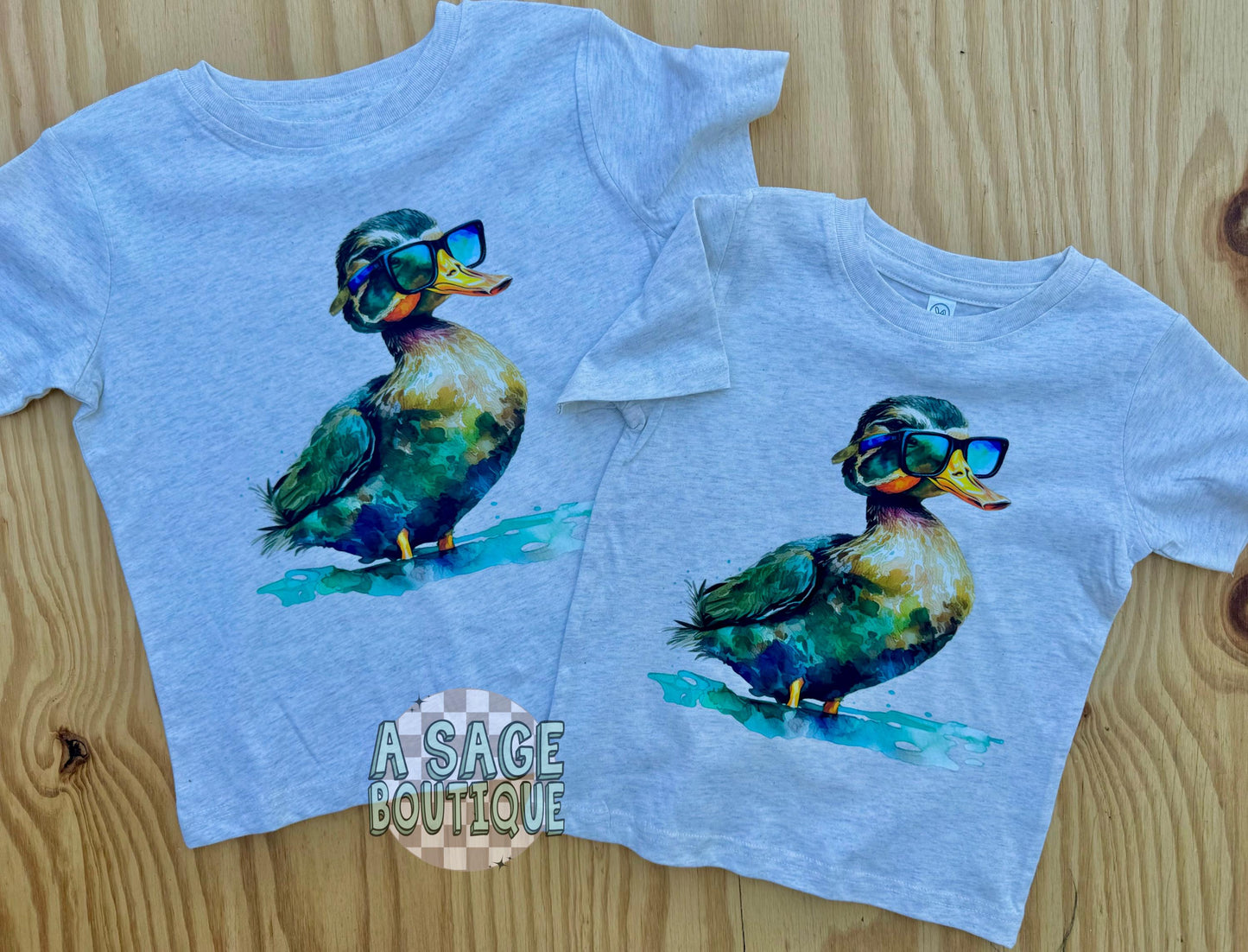 Sun shade mallard duck - sun glasses duck - mallard duck - kids mallard duck t shirt - kids duck design - kids mallard tee - cool mallard