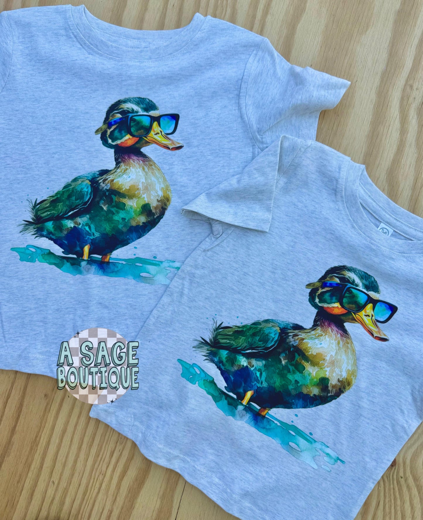 Sun shade mallard duck - sun glasses duck - mallard duck - kids mallard duck t shirt - kids duck design - kids mallard tee - cool mallard