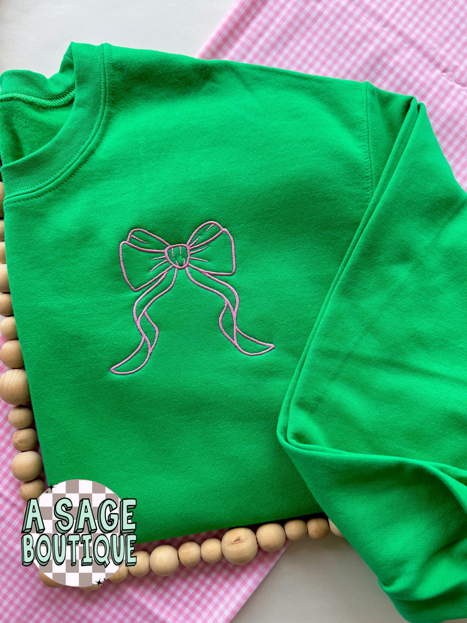 Embroidered coquette bow, pocket design, embroidery, girly sweatshirt, comfort colors t shirt, embroidered, youth girls t shirt, pink, bow
