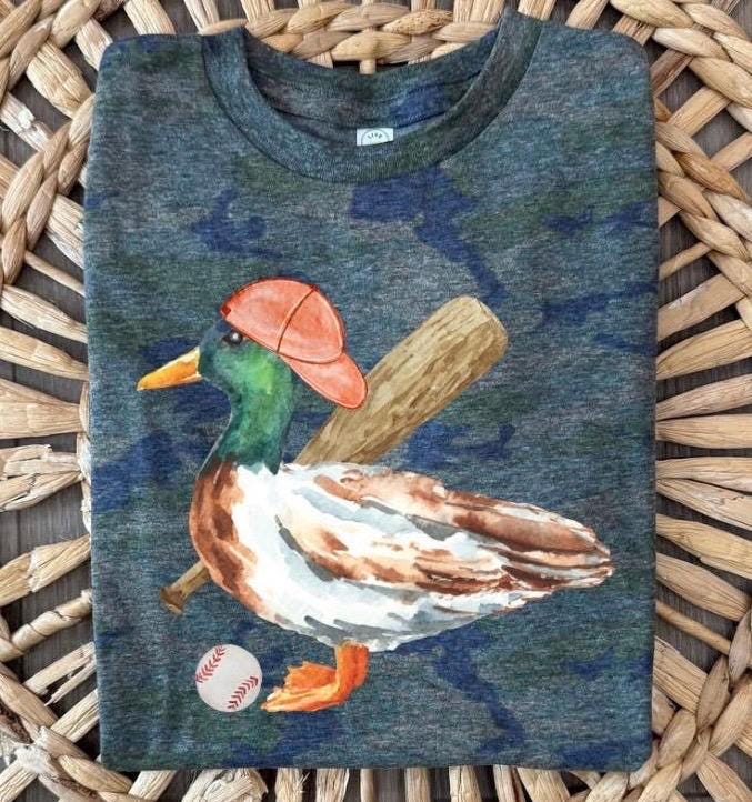 Baseball Mallard Duck - Baseball Cap - Baseball Bat - Kids Baseball - Baseball t shirt