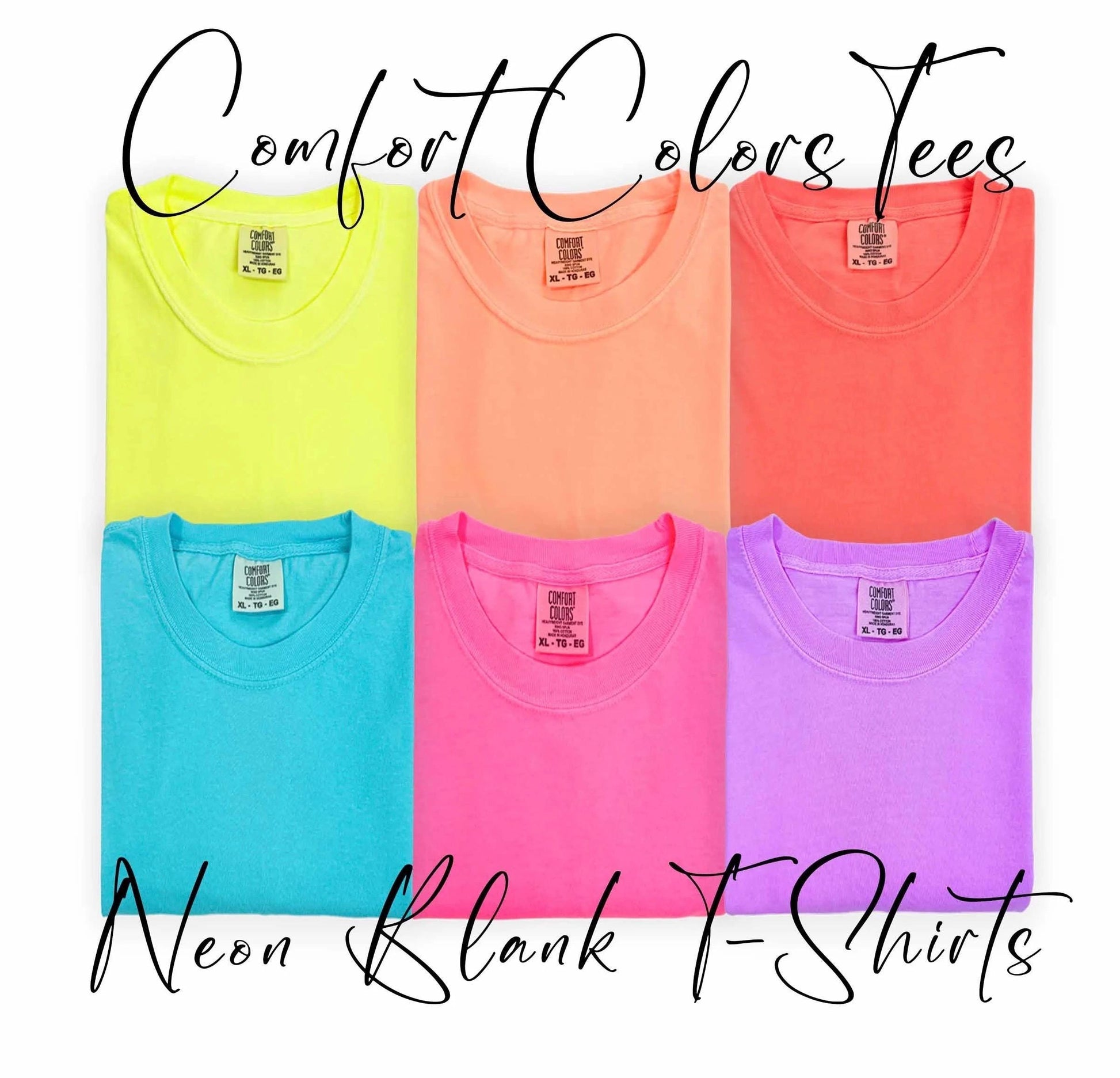 Monogram Comfort Color neon t shirt, unisex fit t shirt-monogram-neon thread - neon embroidery - monogram embroidery - custom-personalized