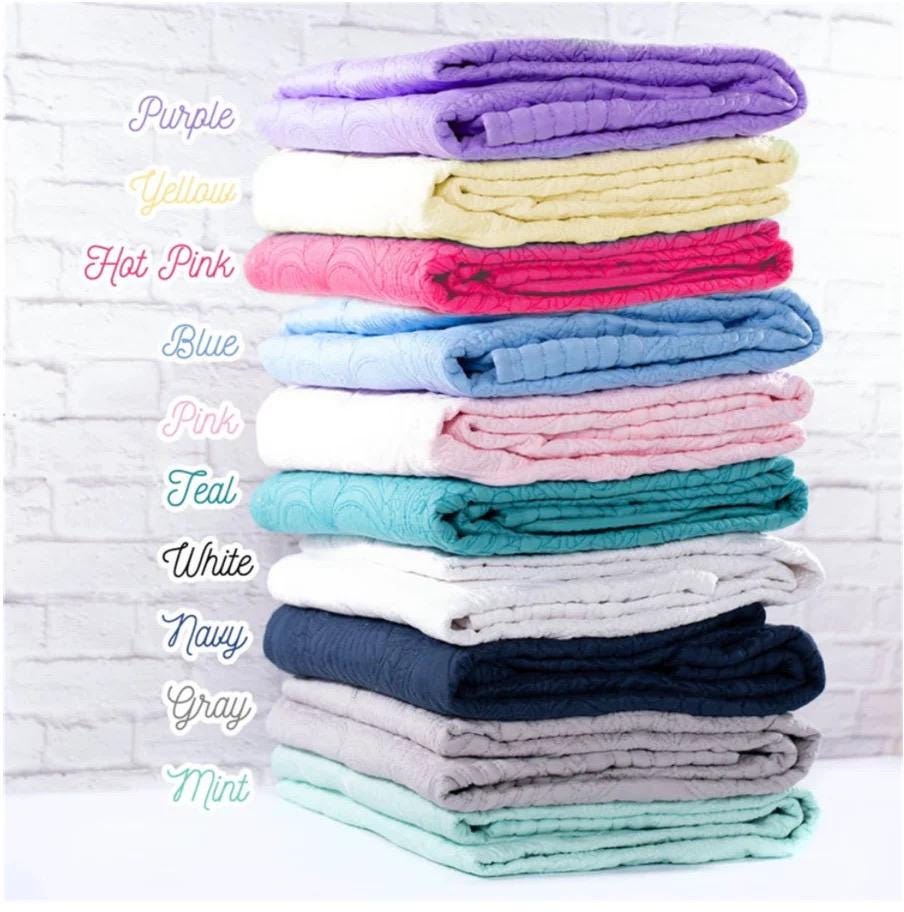 Embroidered custom name heirloom quilt with custom monogram, personalized baby blanket, baby girl quilt, embroidered custom heirloom blanket