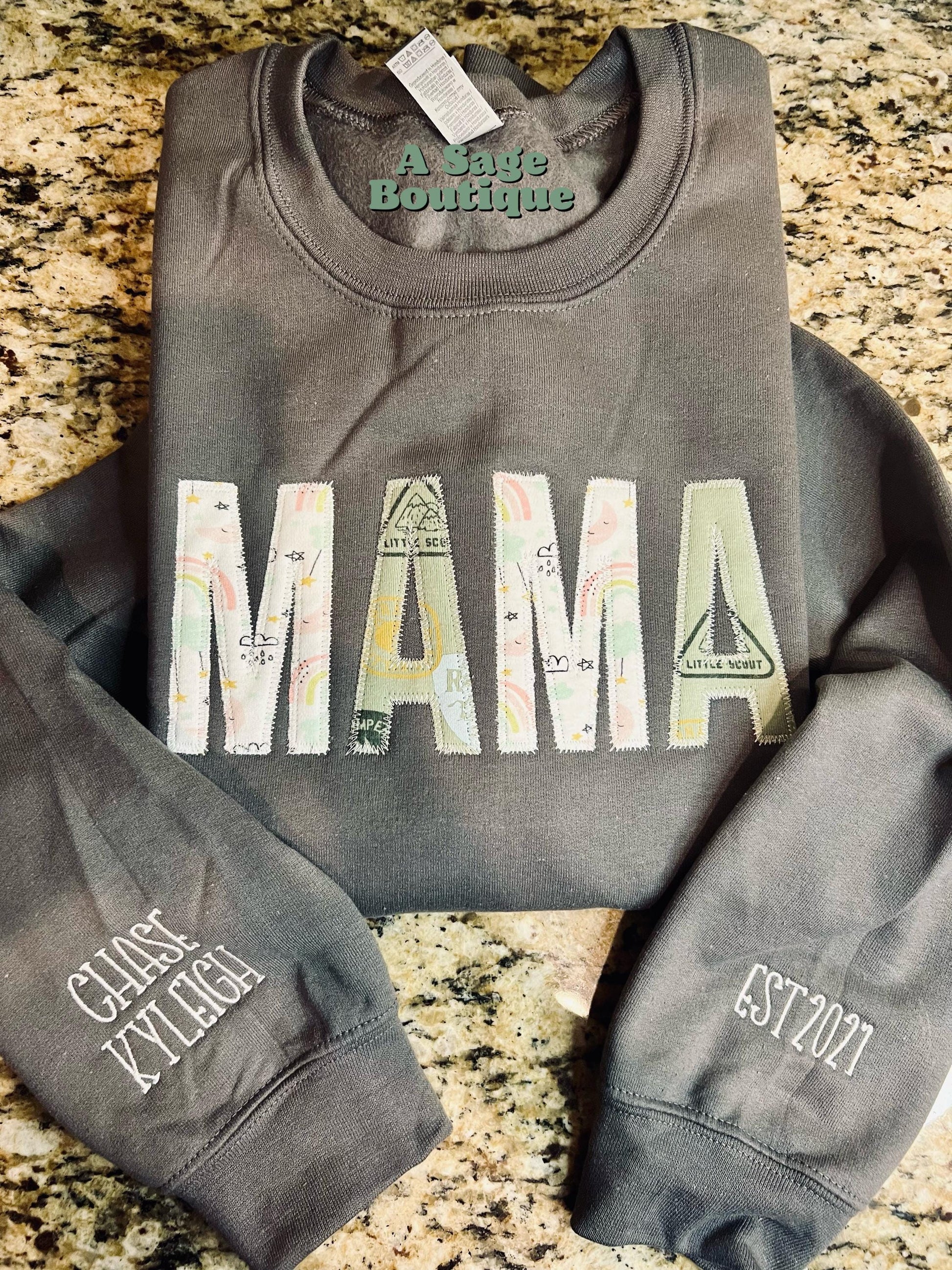 Baby onesie applique sweatshirt, keepsake t shirt and sweatshirt, mama sweatshirt, embroidered mama baby onesie keepsake shirt, applique tee