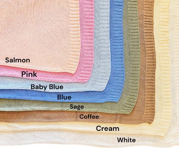 Embroidered name knitted blanket quilt with custom monogram, personalized baby blanket, baby quilt, embroidered custom blanket, cursive name