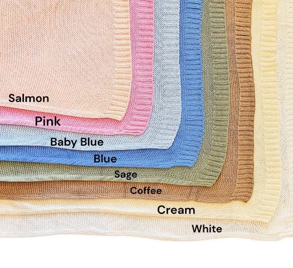 Embroidered name knitted blanket quilt with custom monogram, personalized baby blanket, baby quilt, embroidered custom blanket, cursive name