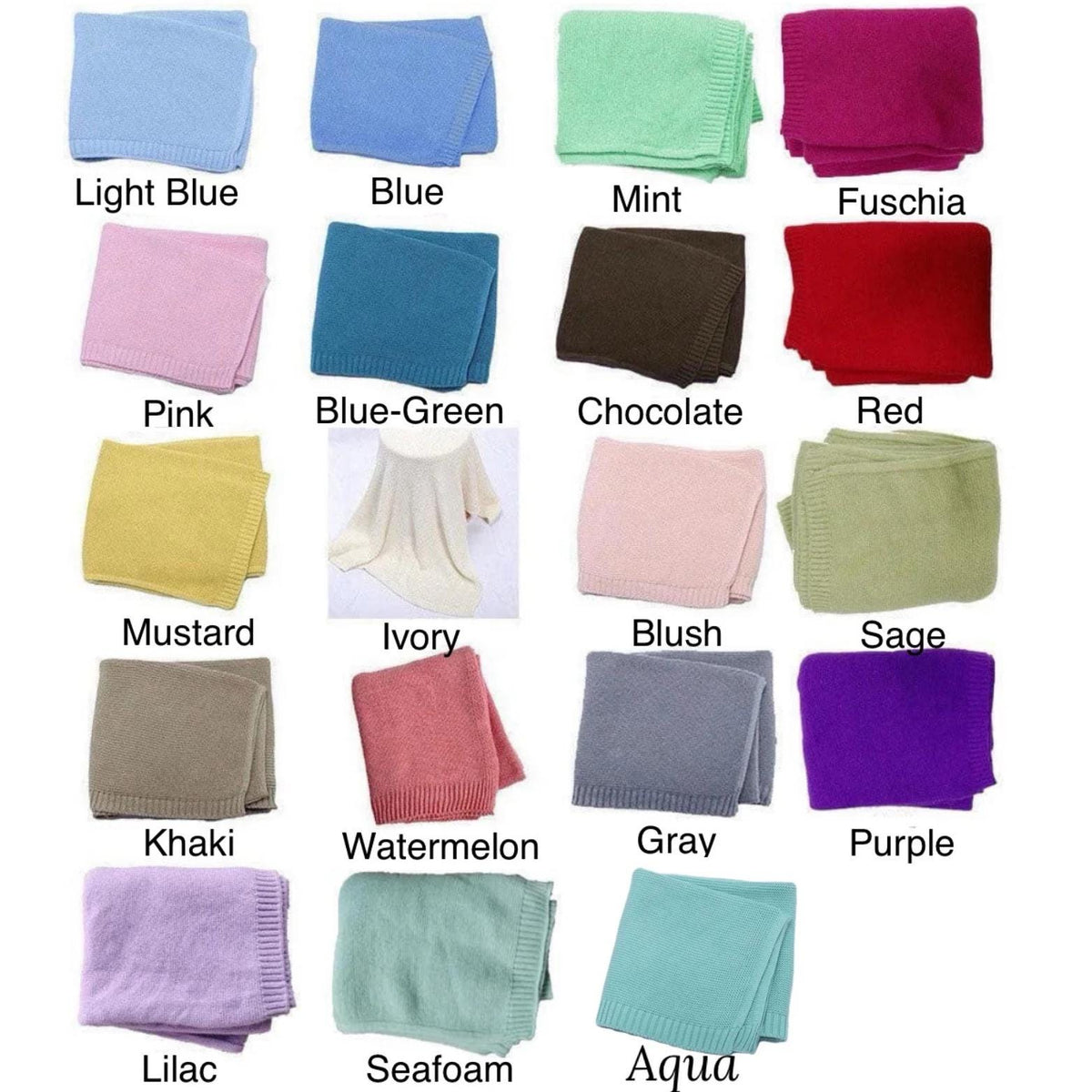 Embroidered name knitted blanket quilt with custom monogram, personalized baby blanket, baby quilt, embroidered custom blanket, cursive name