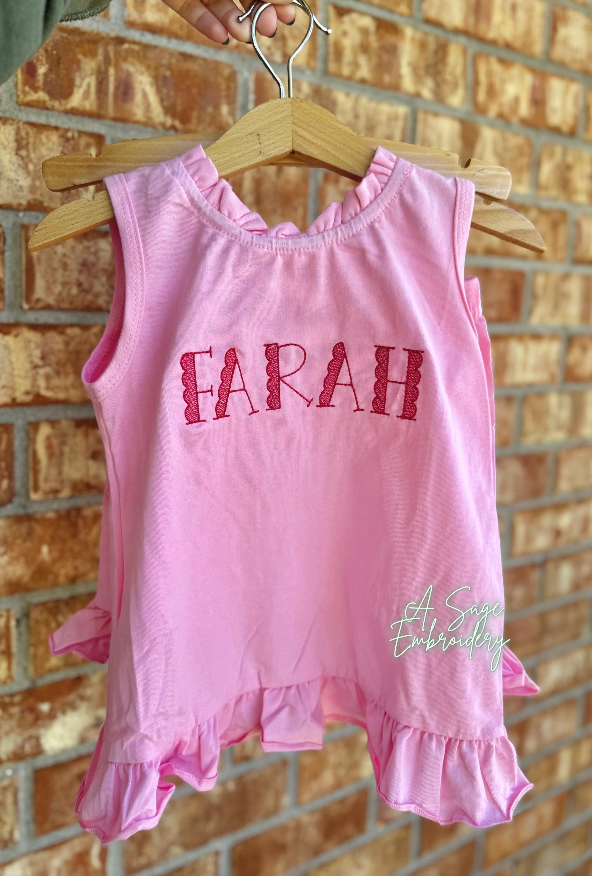 Embroidered open back ruffle back bow shorts set / embroidered girls shorts set / infant and toddler girls custom personalized sets / stitch