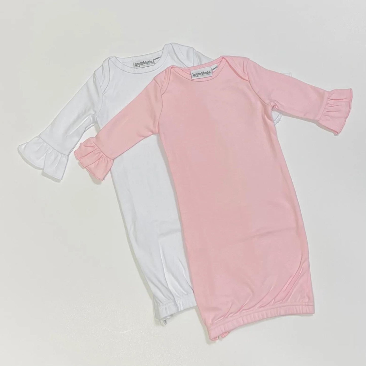 Embroidered applique infant newborn gown, leopard cheetah applique with cursive name, personalized custom infant baby gown, baby gift, baby