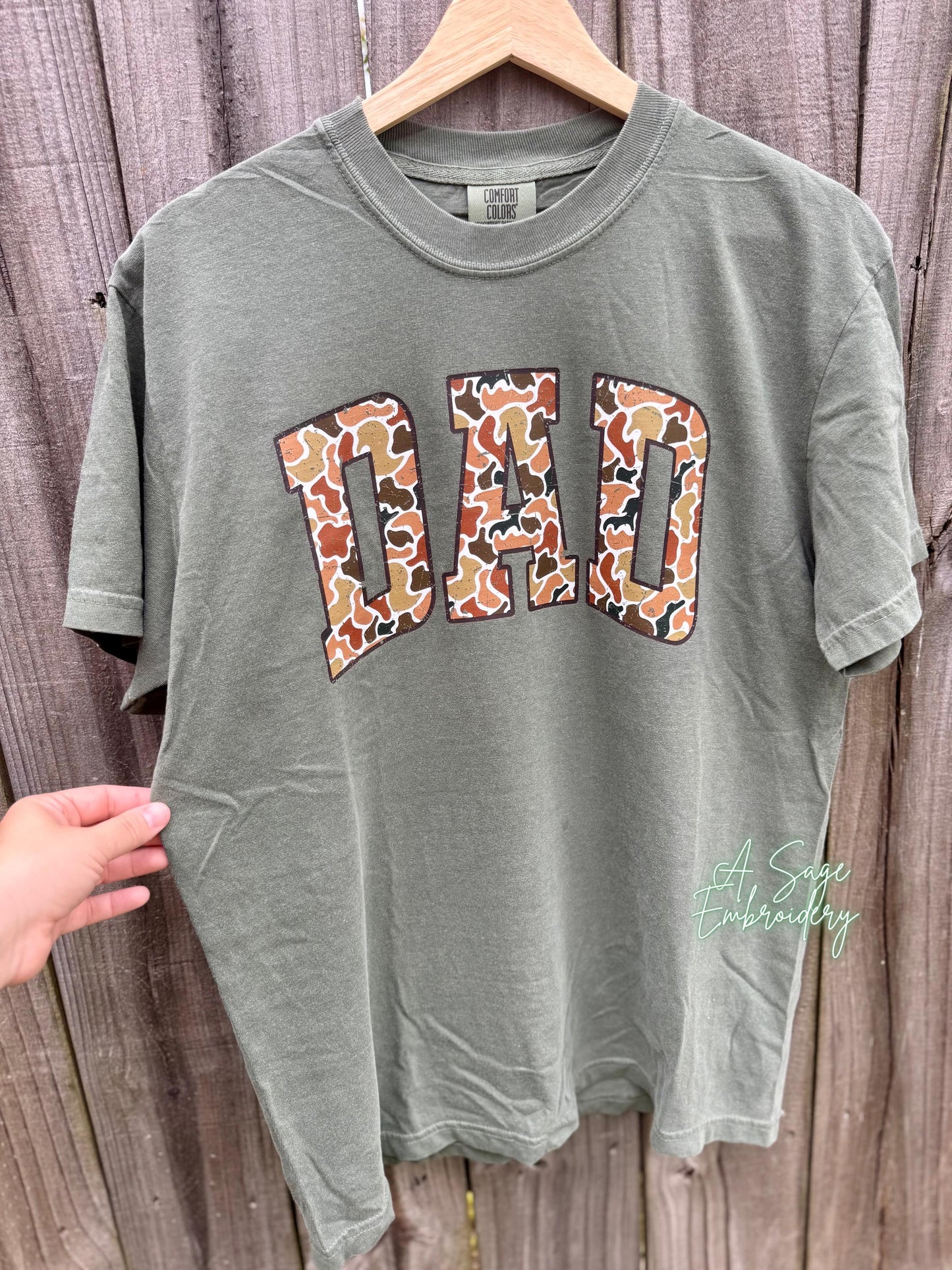 Camo dad t shirt, Father’s Day gift idea, camo dad dtf design, comfort colors tank top, Gildan sweatshirt, dad, dad tee, shirts