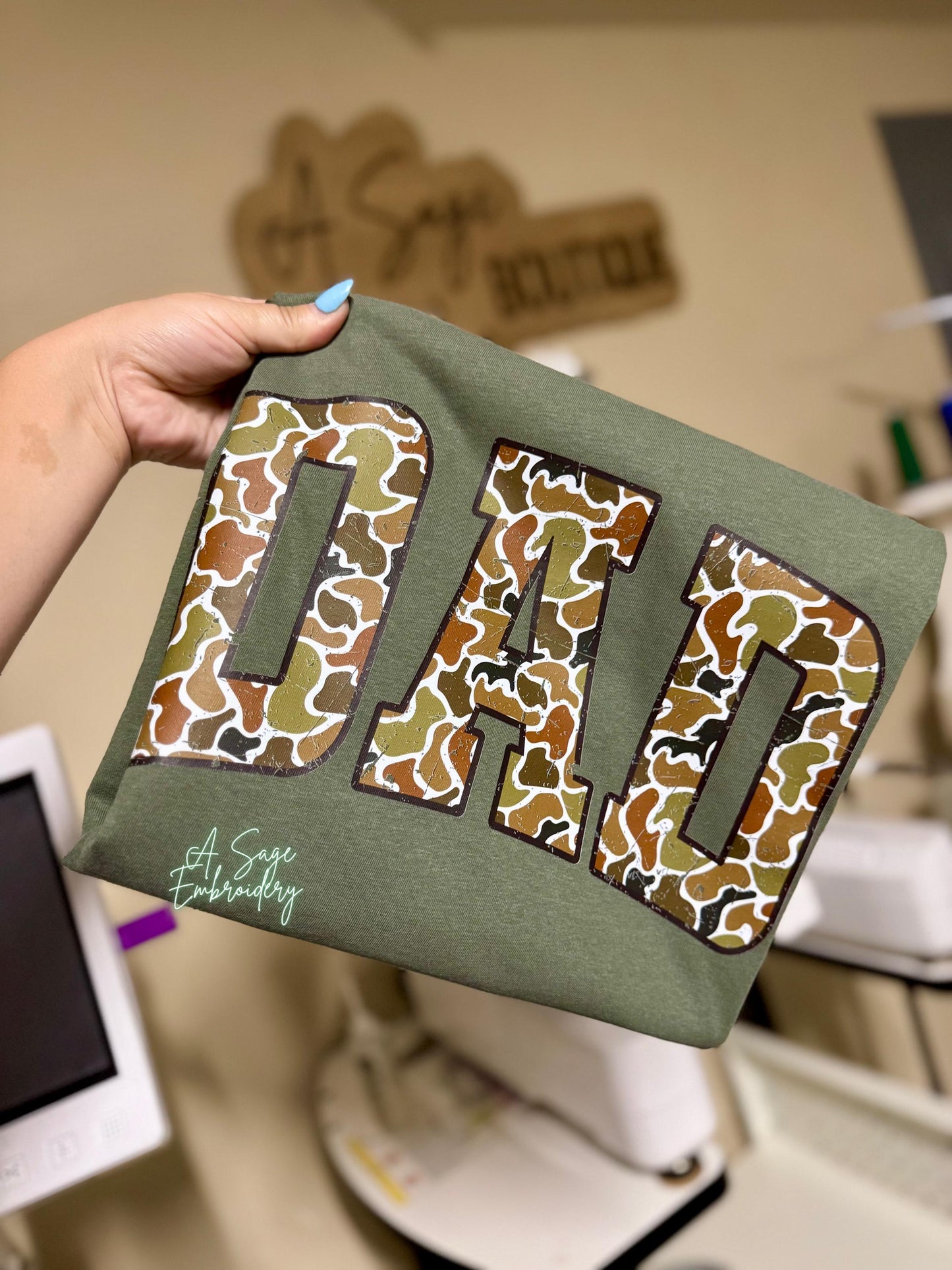 Camo dad t shirt, Father’s Day gift idea, camo dad dtf design, comfort colors tank top, Gildan sweatshirt, dad, dad tee, shirts