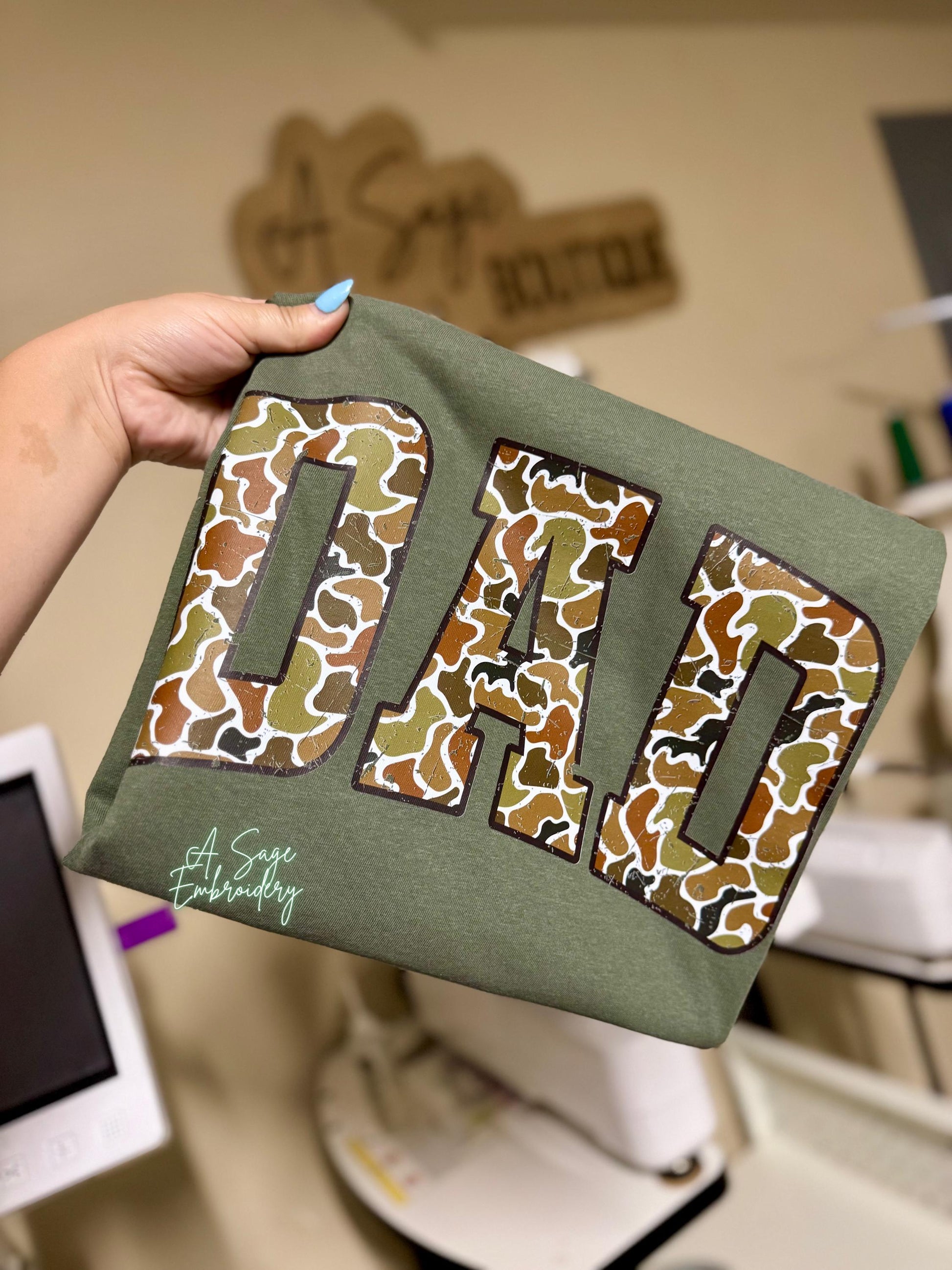 Camo dad t shirt, Father’s Day gift idea, camo dad dtf design, comfort colors tank top, Gildan sweatshirt, dad, dad tee, shirts