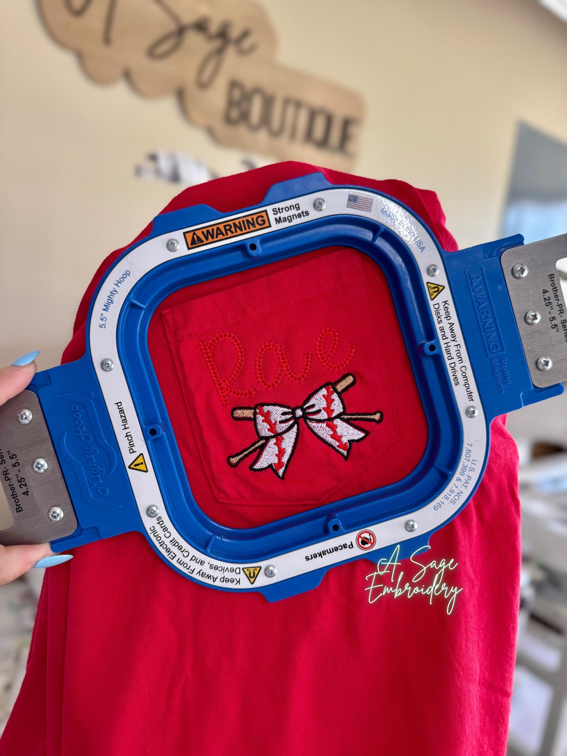 Coquette bow baseball and softball comfort color pocket tee, embroidered monogram, laces font, embroidery, ball season mom tee, comfort tee