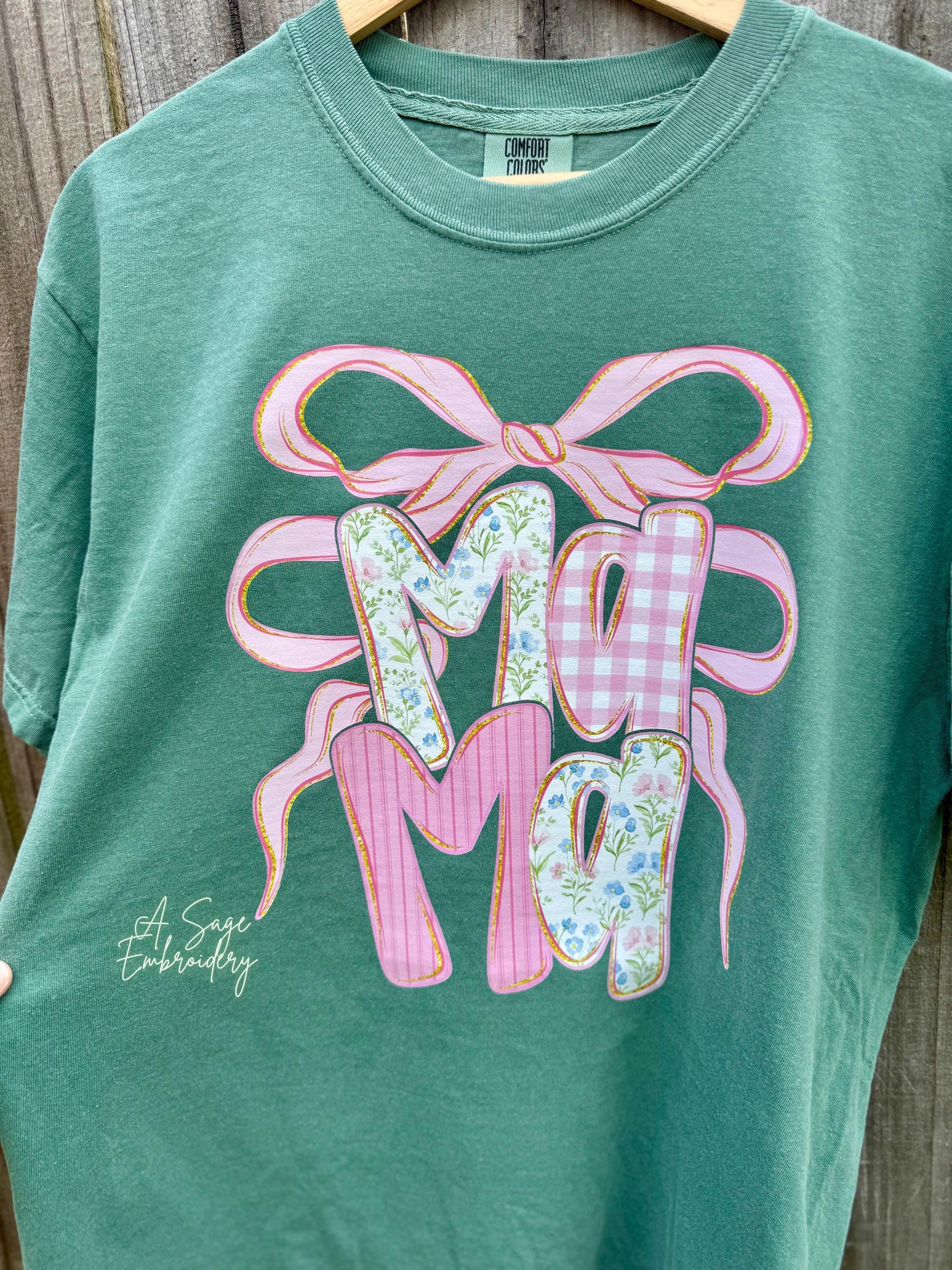 Mama on comfort colors, Gildan, tank top summer, mama floral, plaid couchette mama dtf design, unisex fit, floral striped mama, coquette bow