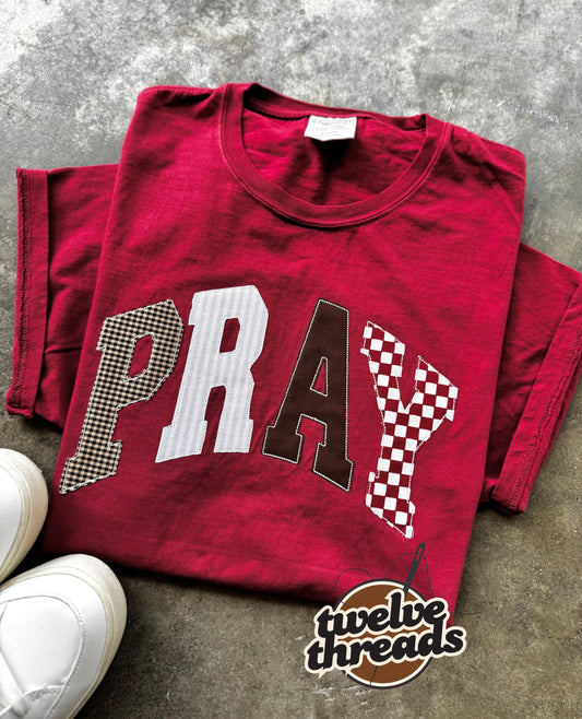 Array applique pray, Christian faith based comfort colors and Gildan sweatshirt and hoodie, pray more worry less, applique t shirts, pray