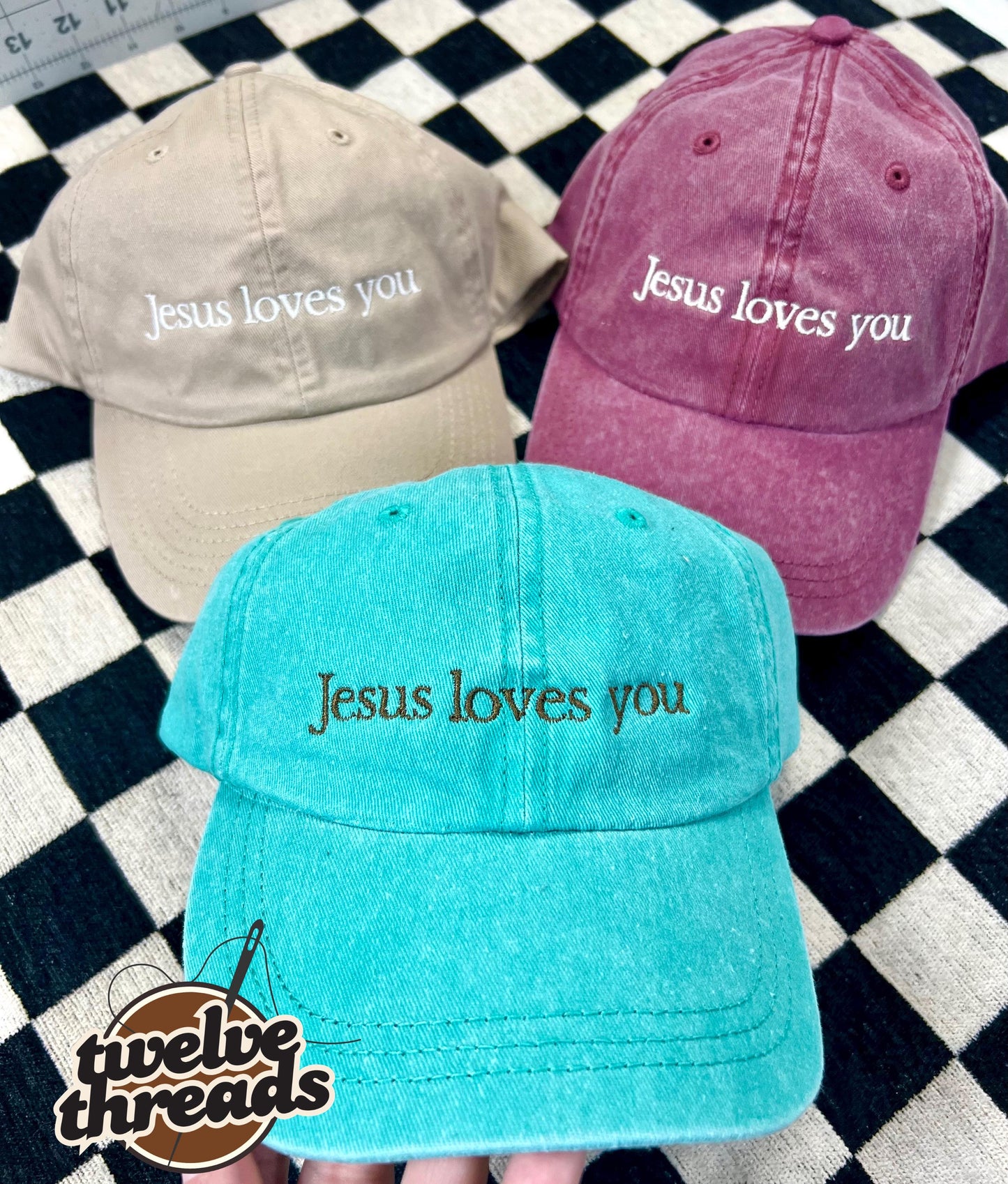 Jesus loves you cap / baseball cap / classic dad cap / Tucker hat / embroidered cap / Christian / god is good / religious style / cap / hat