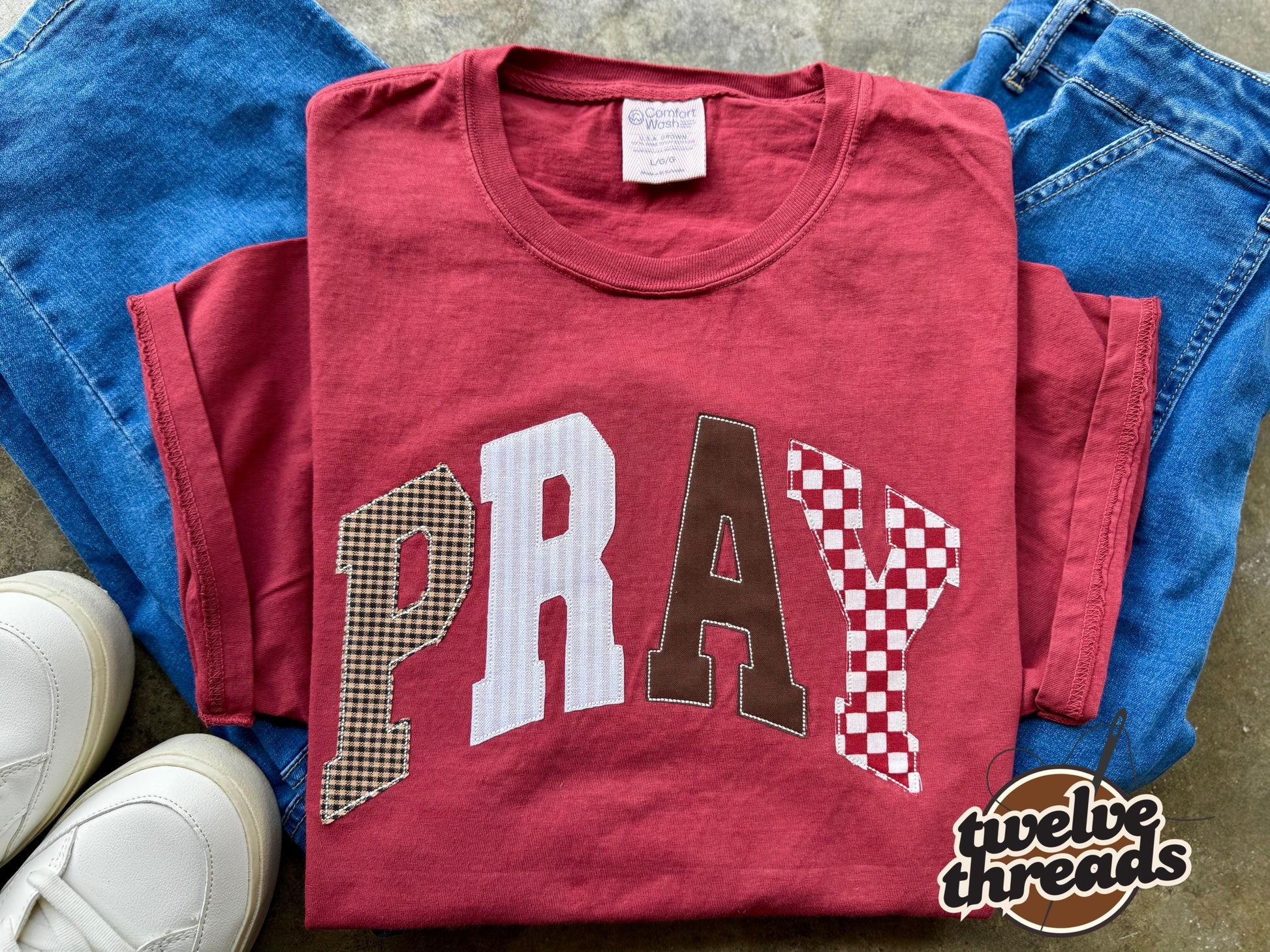 Array applique pray, Christian faith based comfort colors and Gildan sweatshirt and hoodie, pray more worry less, applique t shirts, pray