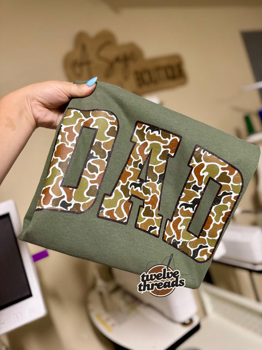 Camo dad t shirt, Father’s Day gift idea, camo dad dtf design, comfort colors tank top, Gildan sweatshirt, dad, dad tee, shirts