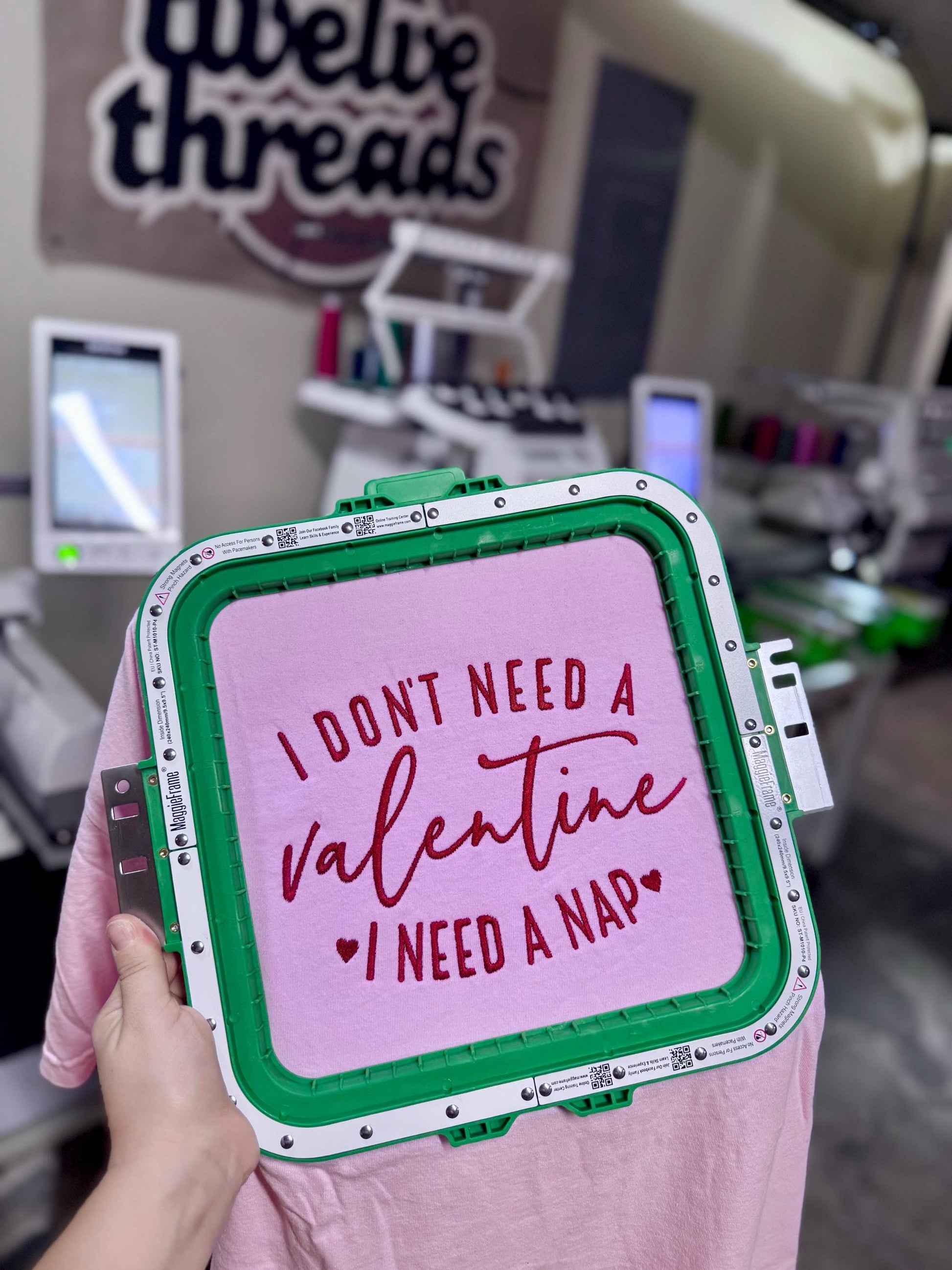 I don’t need a valentine, I need a nap, funny vday, embroidery, embroidered Valentine’s Day design, love, embroidered design, trendy saying