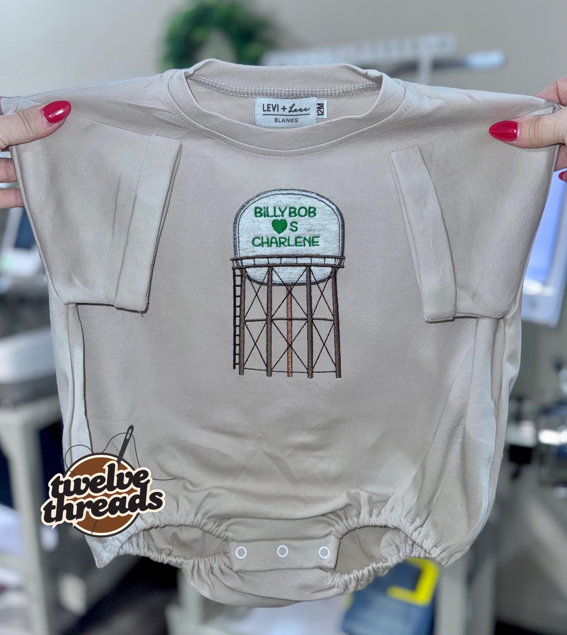 Billy Bob loves Charlene, Joe diffie, song, country music, country song lyrics, John Deere green, water tower green embroidery, embroidered