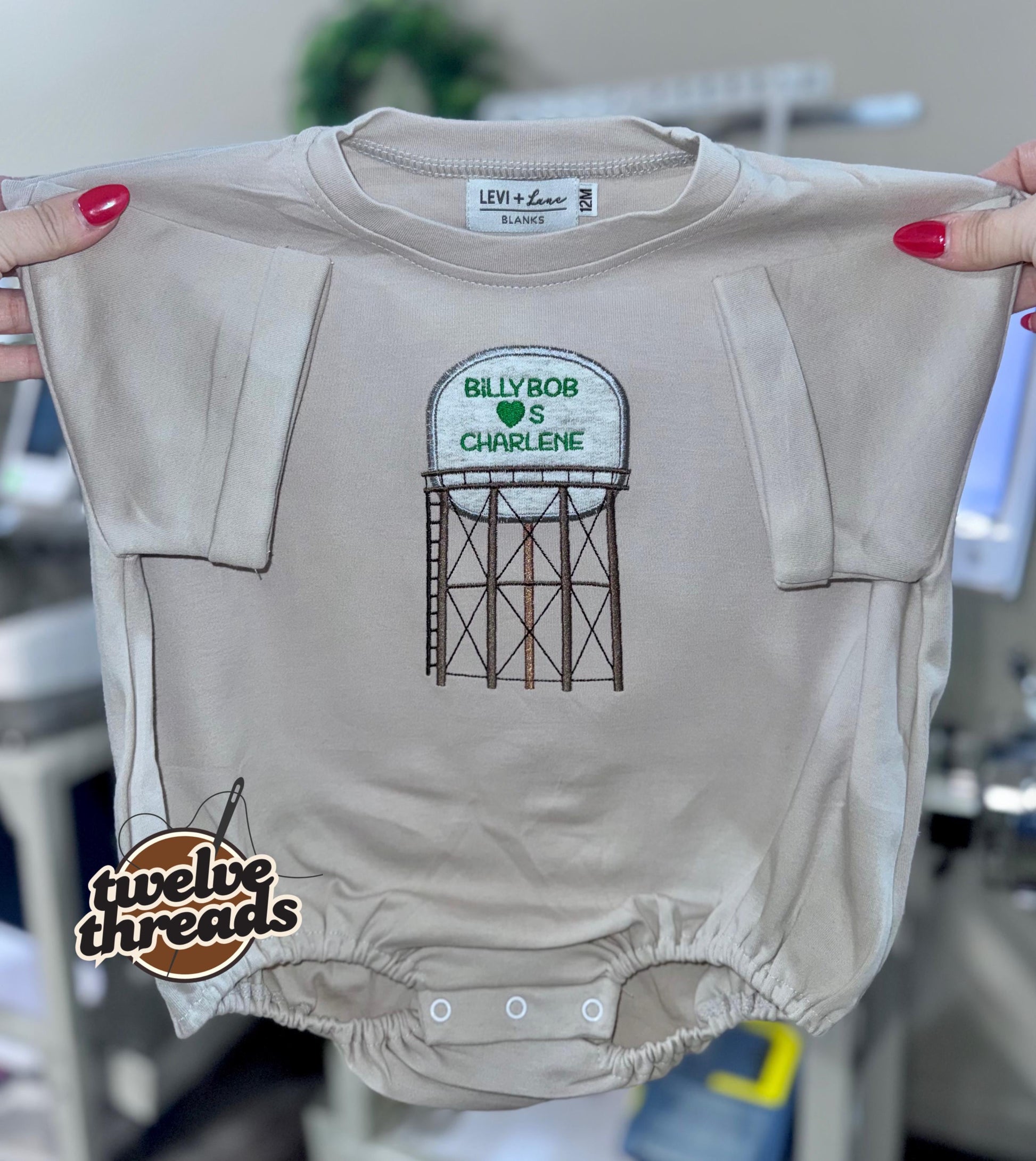 Billy Bob loves Charlene, Joe diffie, song, country music, country song lyrics, John Deere green, water tower green embroidery, embroidered