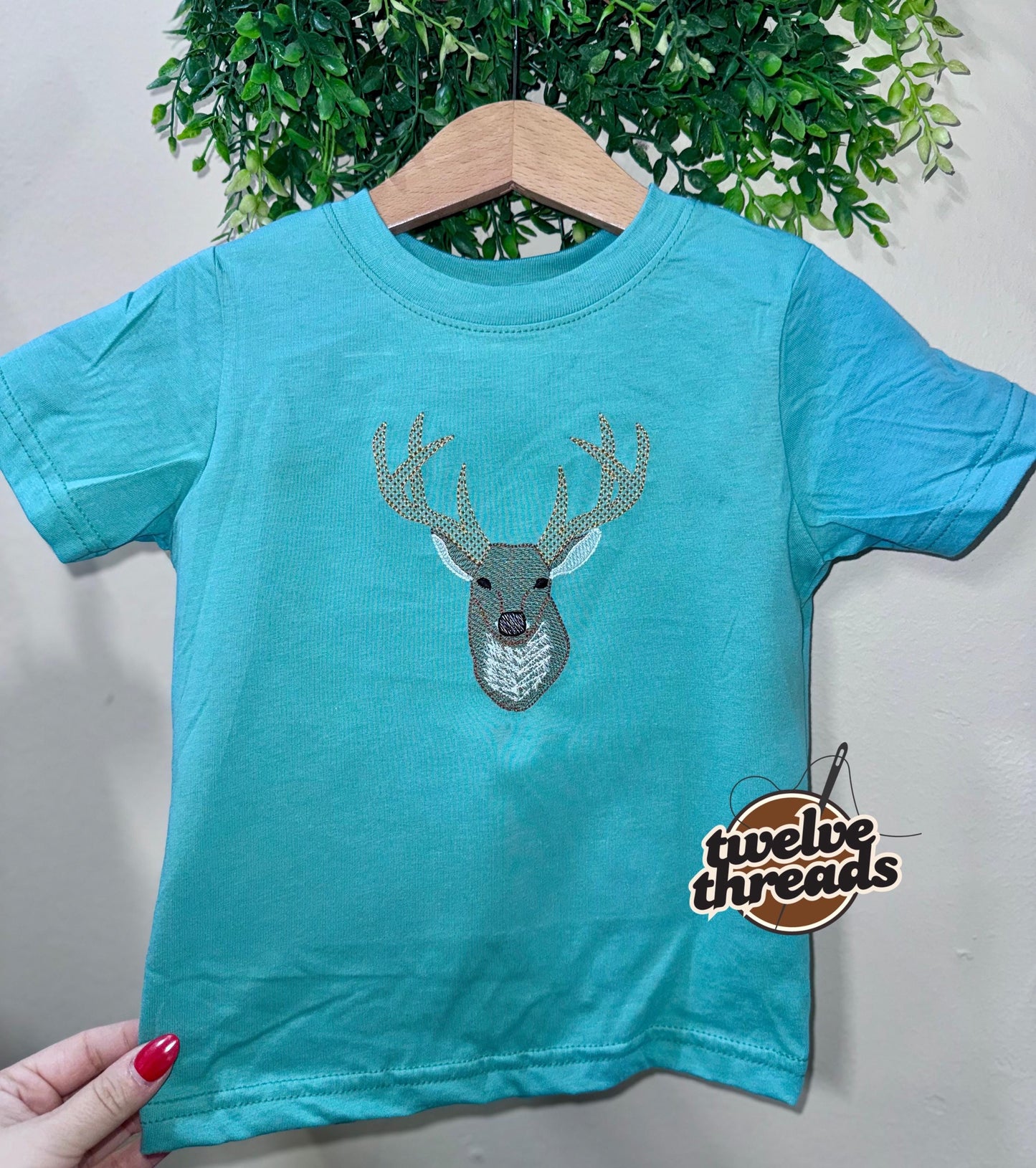 Embroidered Deer Bubble romper - T shirt - personalized - custom - embroidery - deer- buck - deer season - hunting season - name bubble tee
