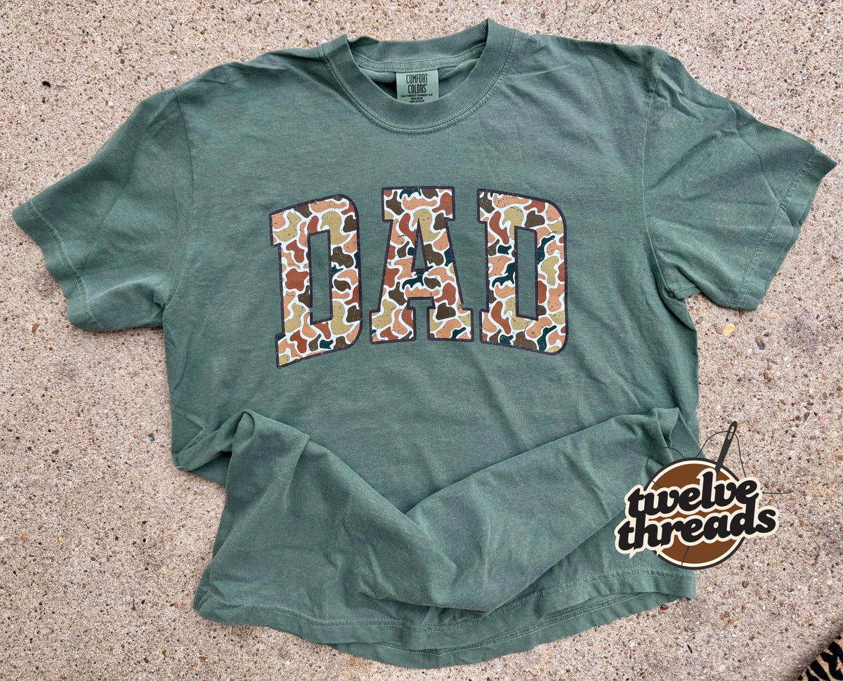 Camo dad t shirt, Father’s Day gift idea, camo dad dtf design, comfort colors tank top, Gildan sweatshirt, dad, dad tee, shirts