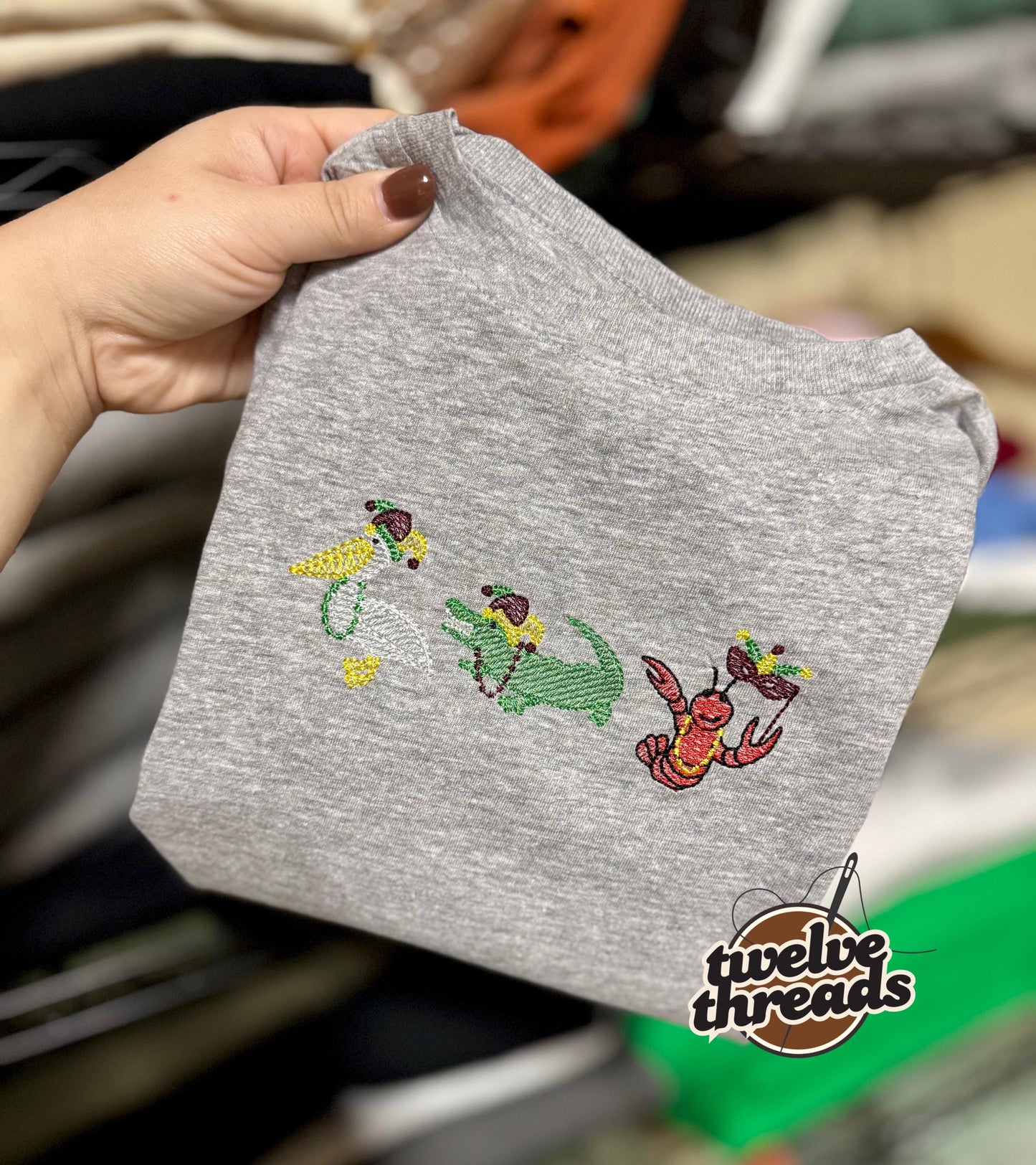 Mardi Gras embroidered sweatshirt or t shirt, holiday, king cake, Louisiana, southern holiday, throw me beads mister, parade, crawfish, fun