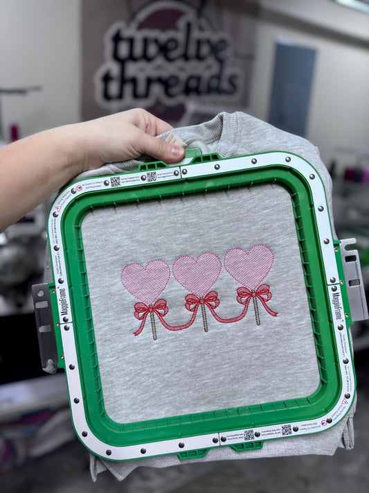 Sketch cast heart sucker, embroidered sucker design, Valentine’s Day, vday, embroidery, holiday, candy hearts, holiday, love, kids v-day