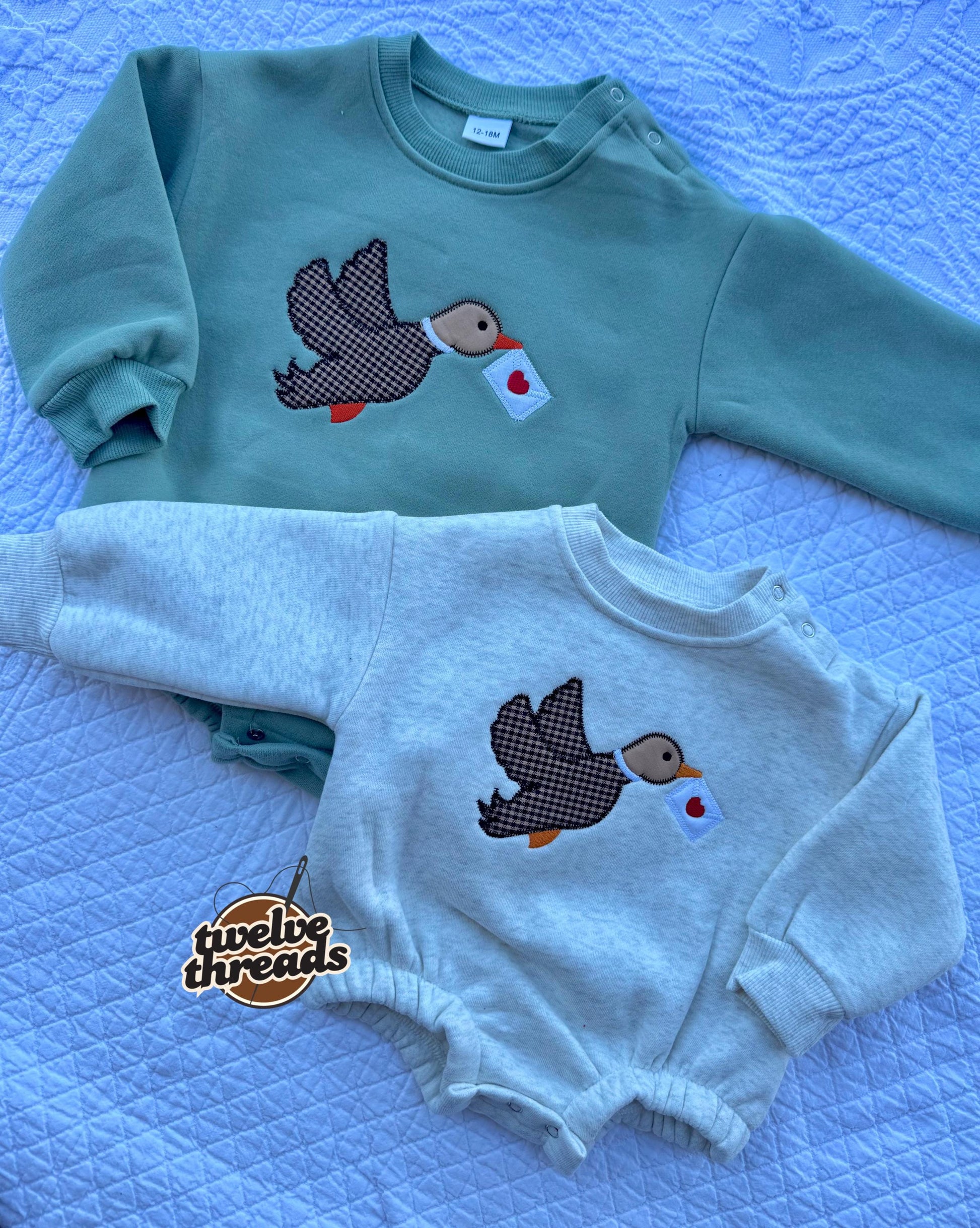 Applique mallard duck carrying heart envelope, boys valentines, kids embroidery, embroidered boys vday, Applique, holiday, love, kids v-day