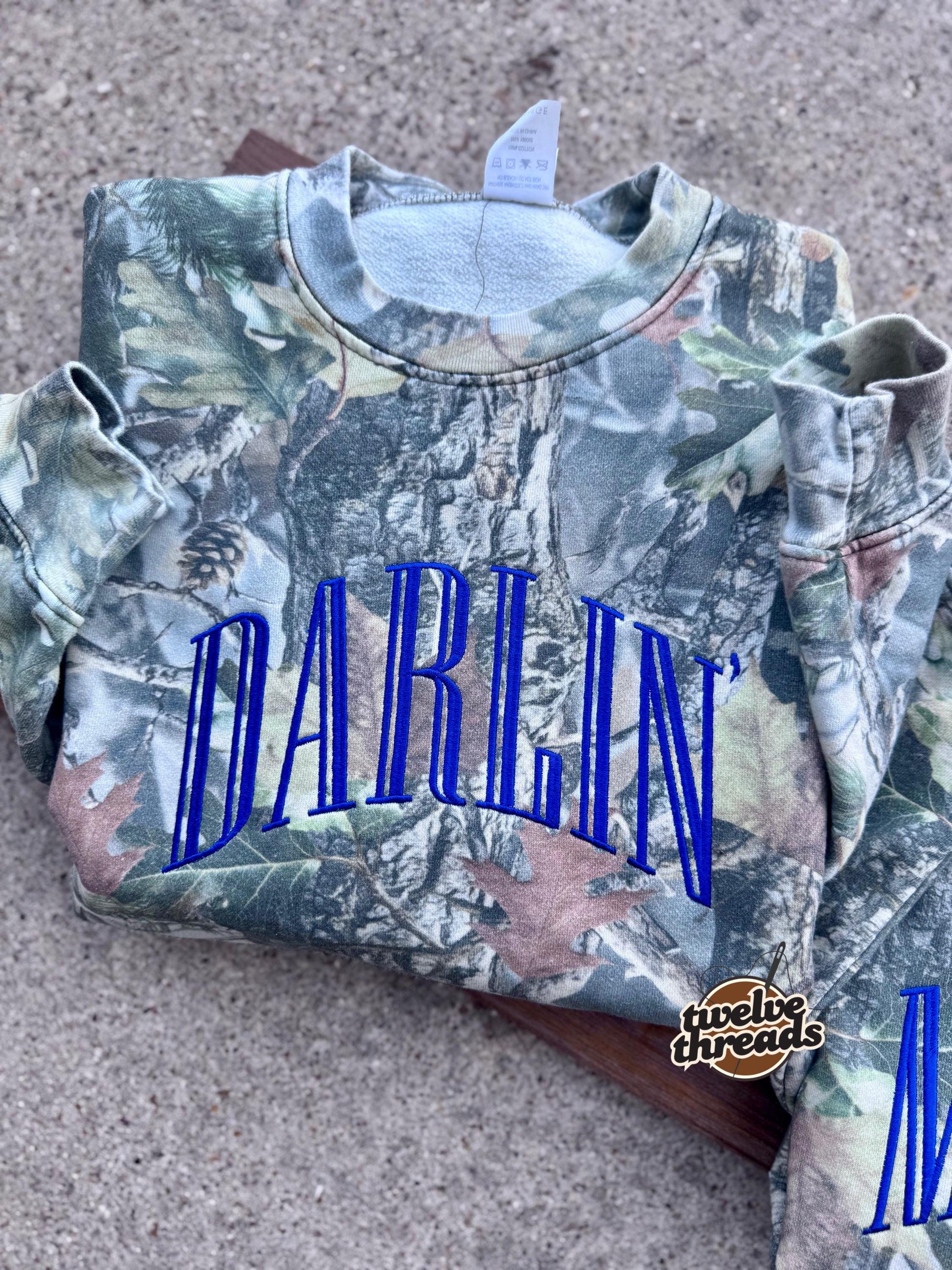 Embroidered camo custom name, t shirt or sweatshirt or hoodie, camo trending, array name, embroidery, camouflage embroidery, sweatshirt