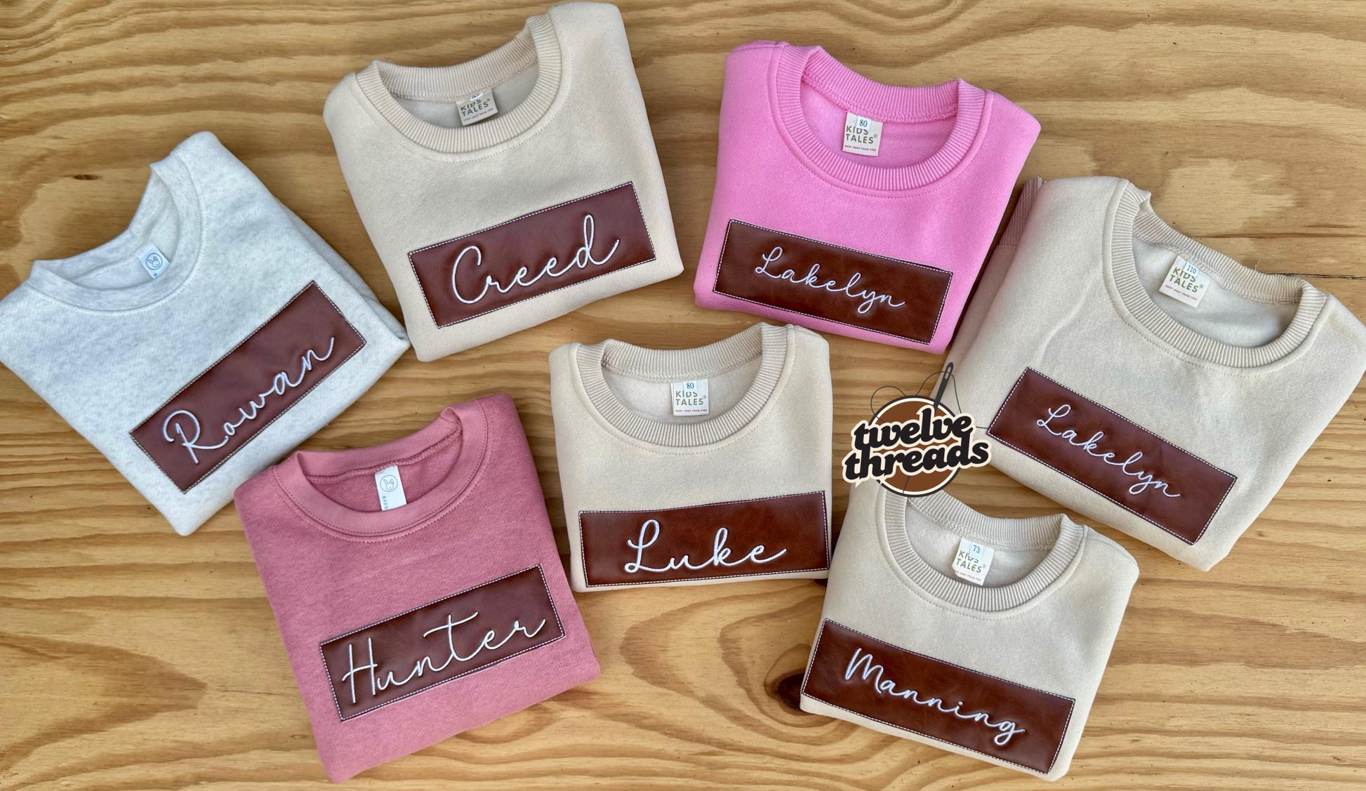 Custom leather patch - personalized- embroidery- embroidered name - embroidered leather patch - custom sweatshirt - embroidered sweatshirt