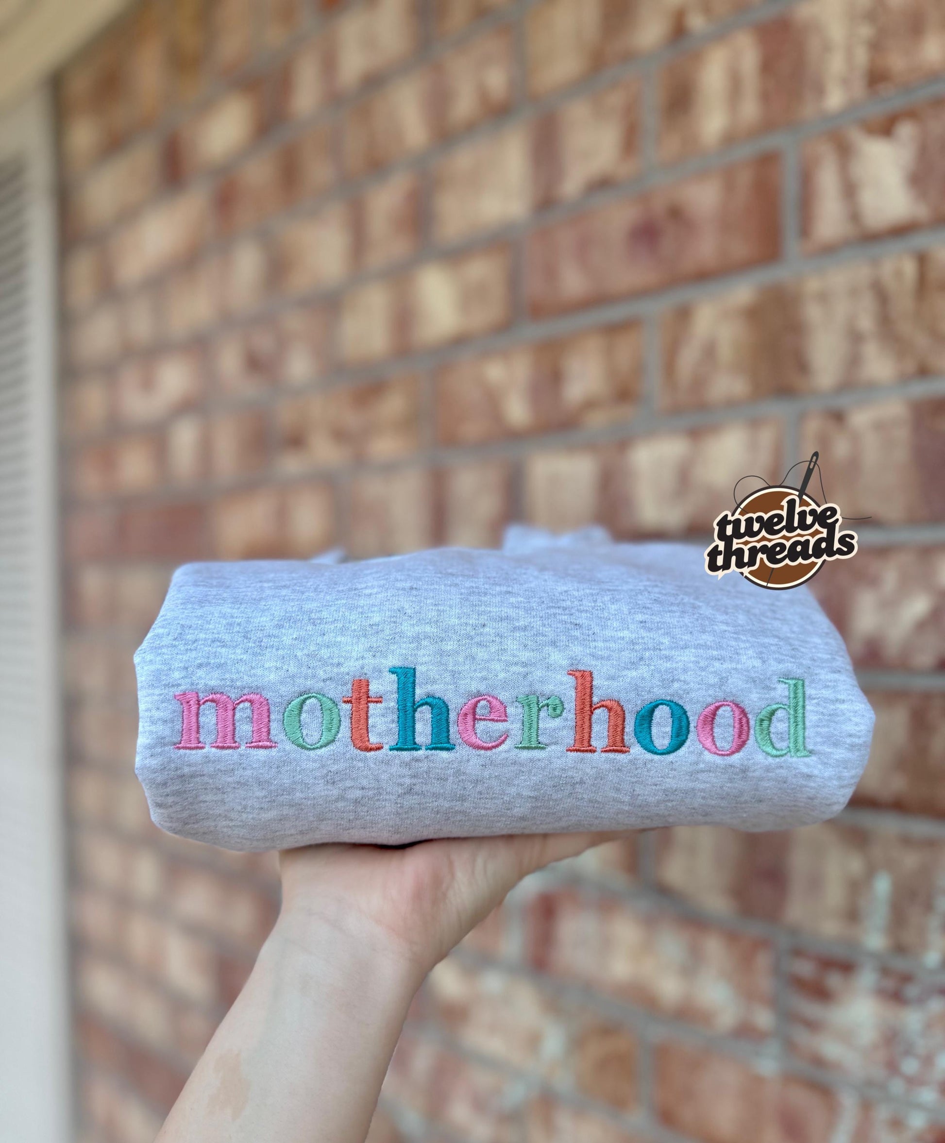 Embroidered motherhood pastel thread colors, spring mama t shirt, embroidery, embroidered comfort colors, mom, mama, Mother’s Day, Gildan