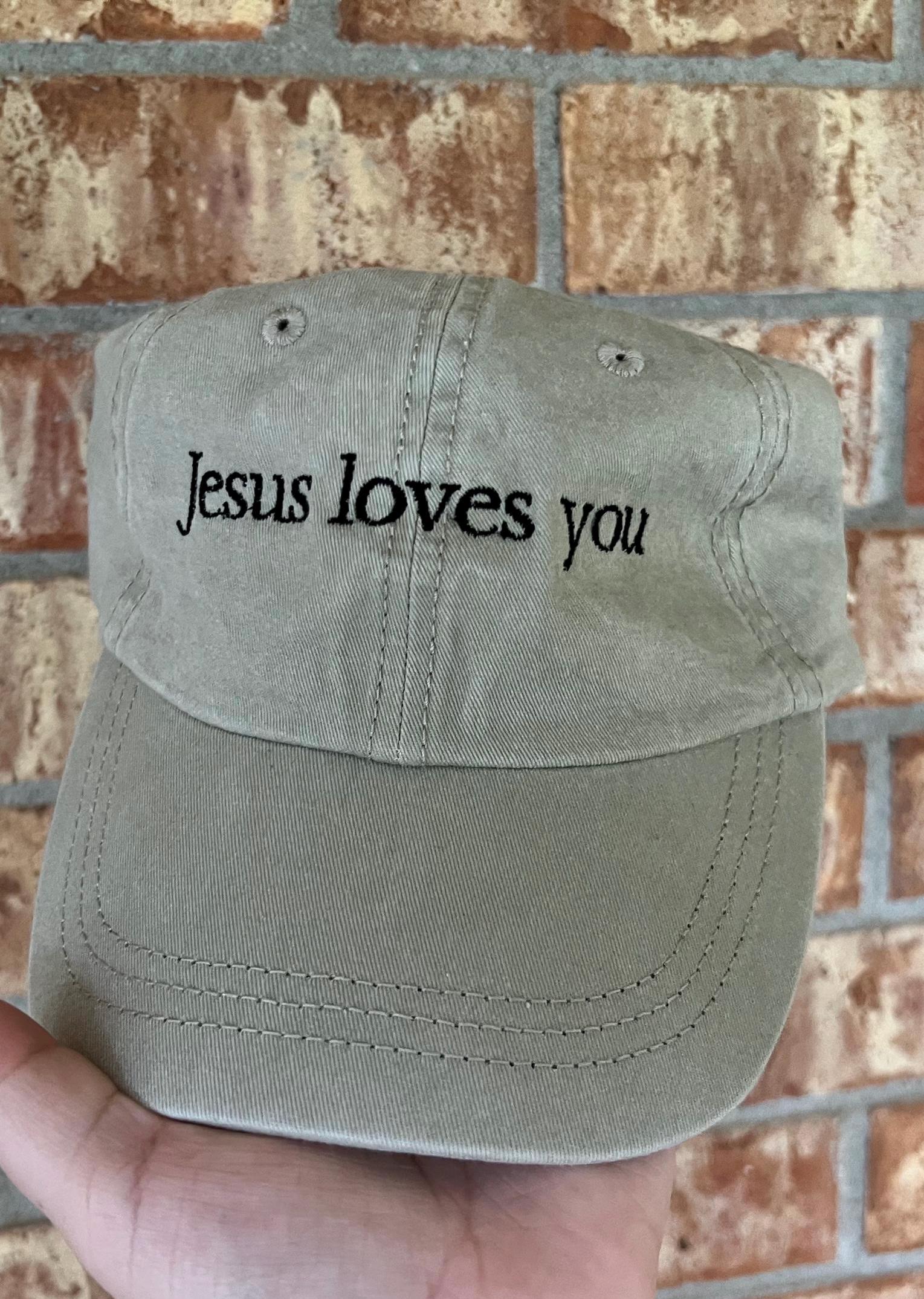 Jesus loves you cap / baseball cap / classic dad cap / Tucker hat / embroidered cap / Christian / god is good / religious style / cap / hat