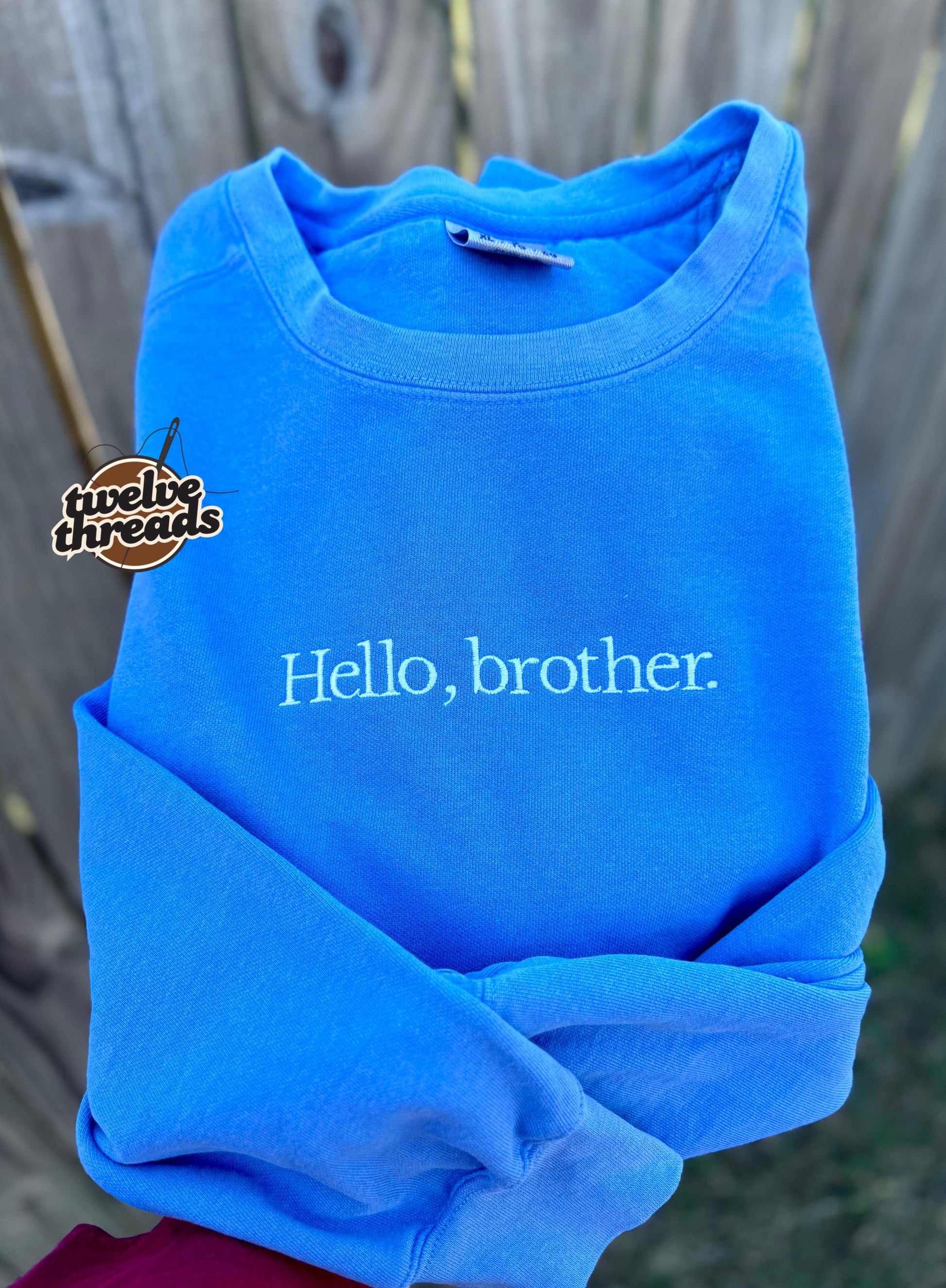 Embroidered Hello, brother tee TVD - the vampire diaries- Salvatore brothers - Damon - Stefan - Elena- the originals - legacies - Ian - Paul