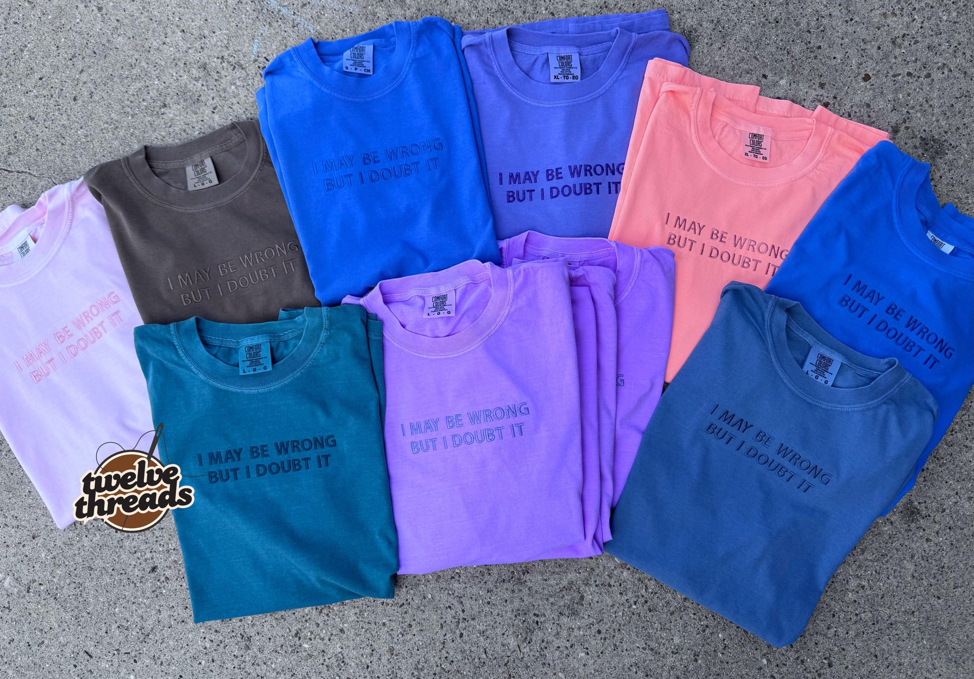 I may be wrong but I doubt it, embroidered funny saying t shirt sweatshirt, embroidery, humor t shirt, mama, crewneck, funny, monochrome