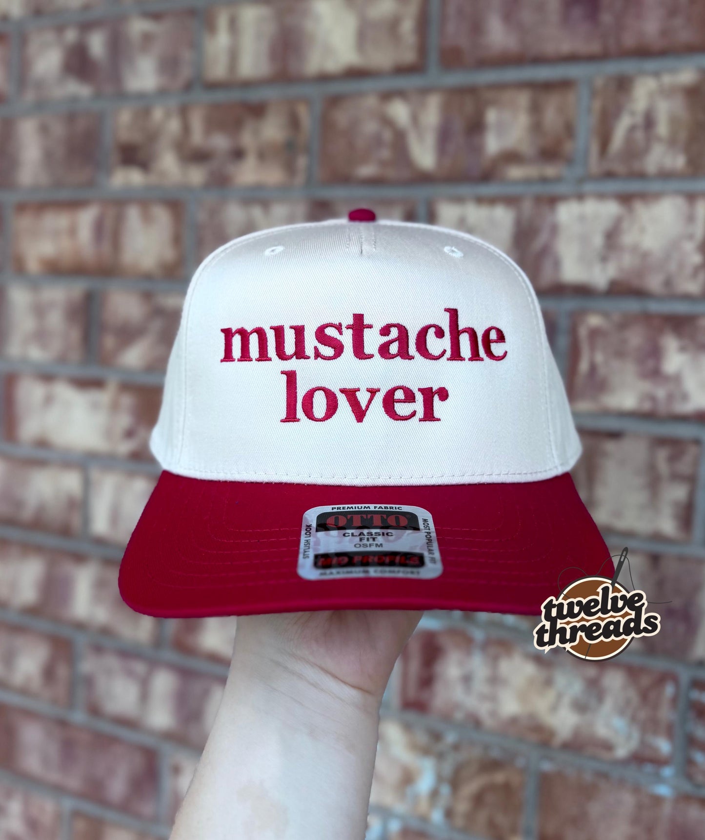 Embroidered MUSTACHE LOVER Otto cap, 5 panel Otto cap, trucker hat, custom embroidery, embroidery trucker hat, funny, trucker, hat, cute hat