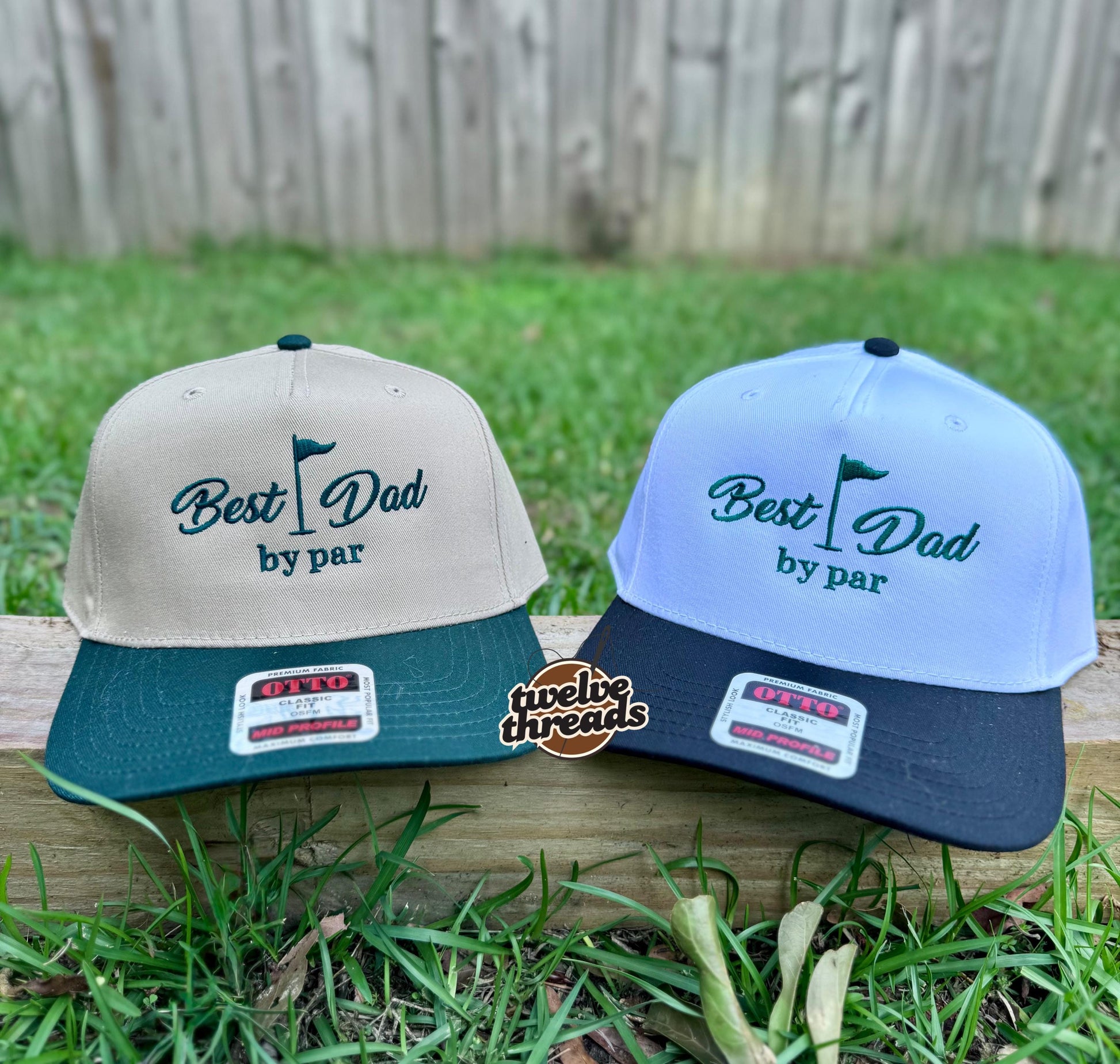 Embroidered best dad by par, golf hatdad Otto cap, 5 panel Otto cap, trucker hat, custom embroidery, embroidery trucker hat, monochrome look