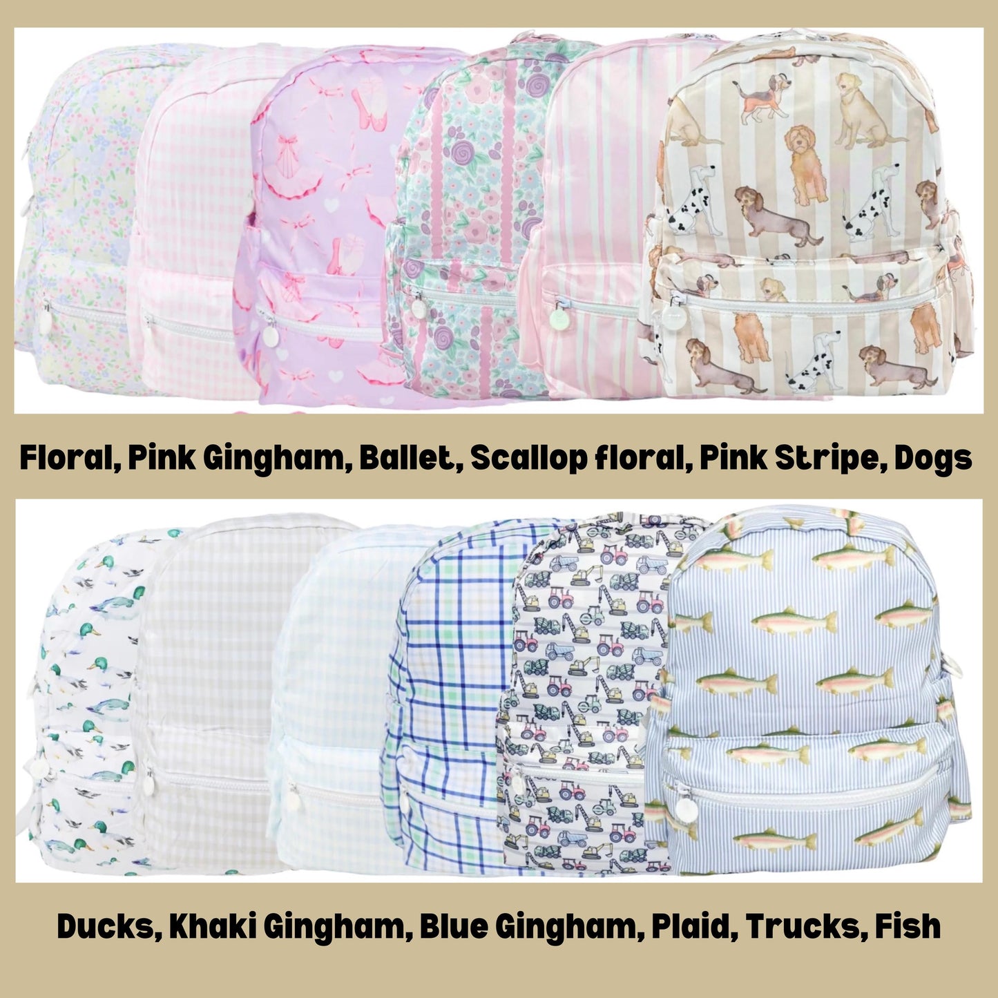 Embroidered Seersucker backpack - hunting ducks gingham - kids backpack - diaper bag - dog hunt backpack - embroidered backpack - embroidery