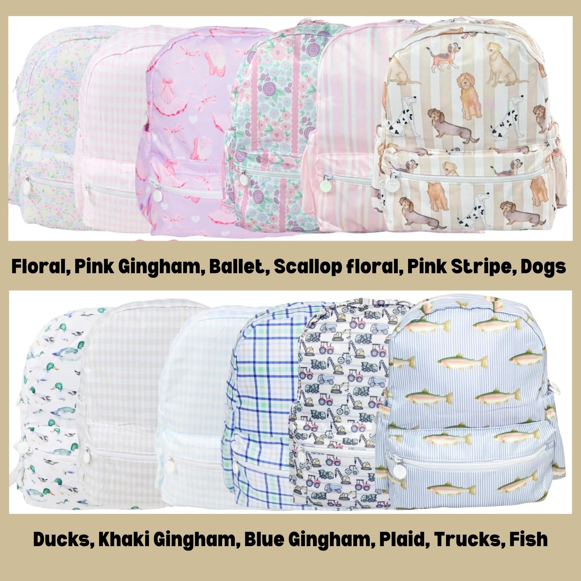 Embroidered Seersucker backpack - hunting ducks gingham - kids backpack - diaper bag - dog hunt backpack - embroidered backpack - embroidery