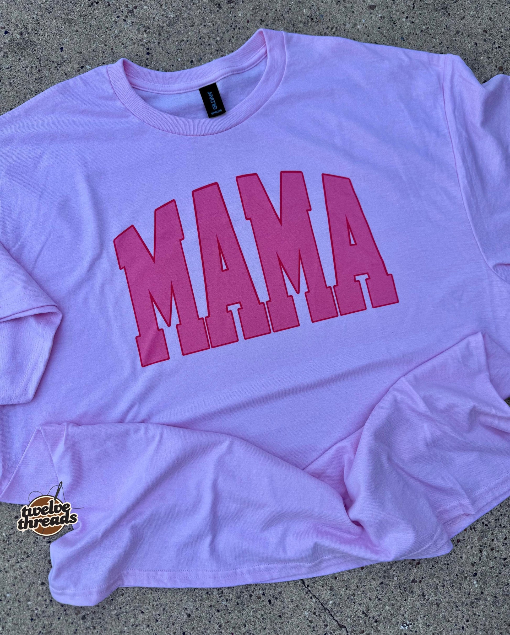 Varsity mama t shirt, sublimation on Gildan dry blend tee, unisex fit t shirt, mama, name custom t shirt, Gildan