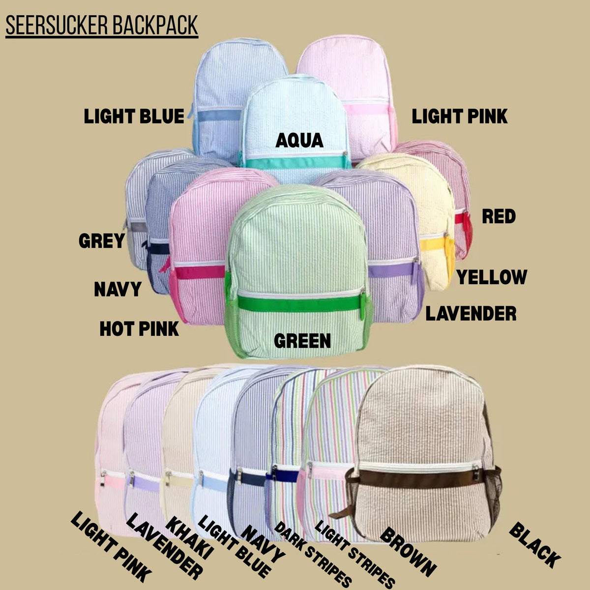 Embroidered Seersucker backpack - deer - deer season - kids backpack - diaper bag - adult backpack - embroidered backpack - embroidery
